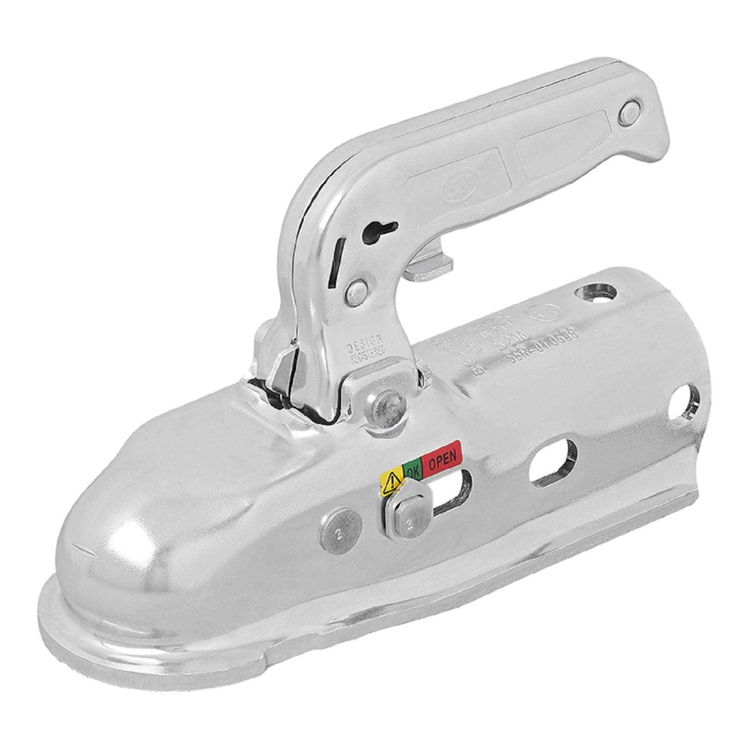 Ein Metallanh√§ngerkupplungsstift mit einem Griff, der ein Verschlussmechanismus mit markierten ‚Öffnen' und ‚Schließen' Positionen aufweist, der zum Ankuppeln von Anh√§ngern verwendet wird.