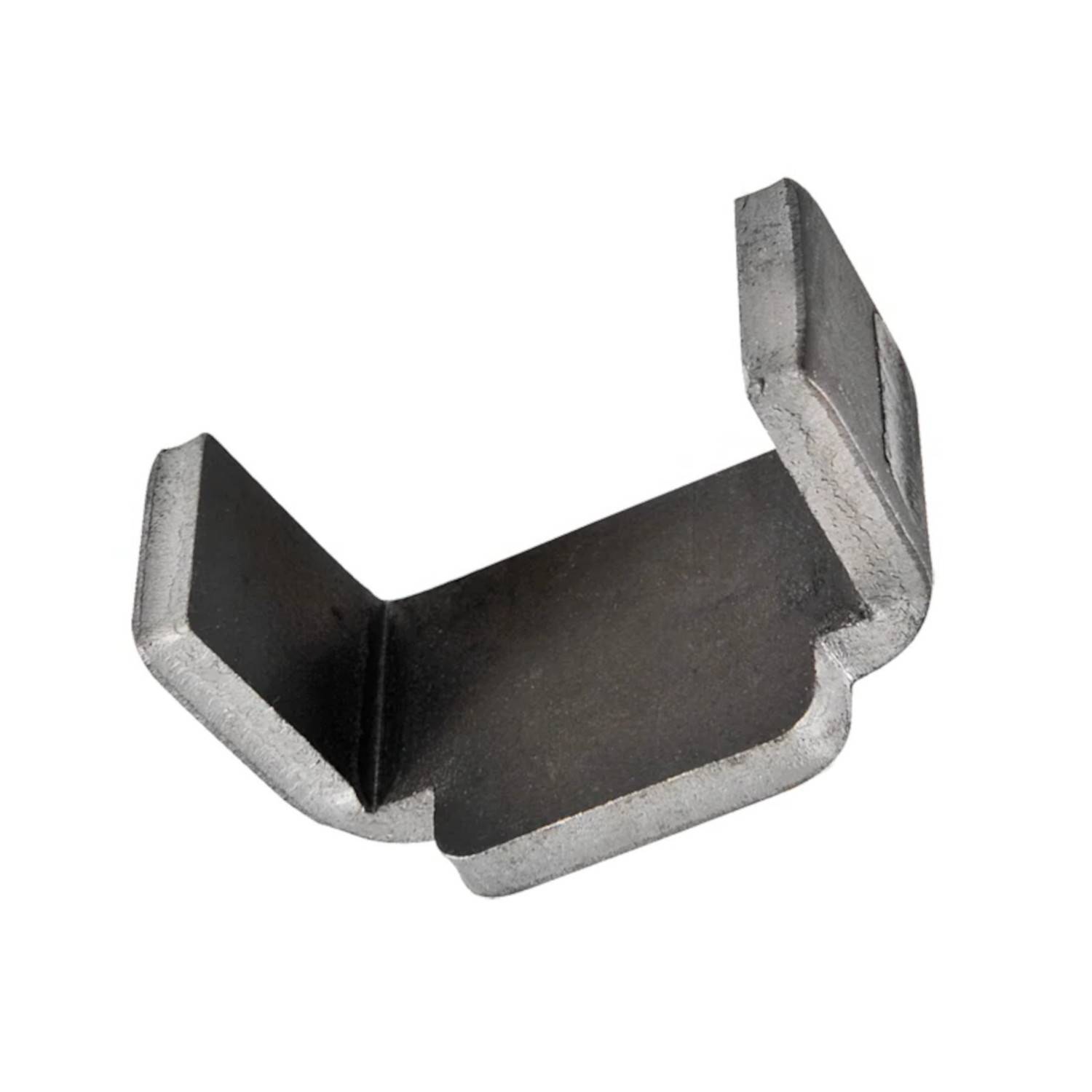 Eine Metallhalterung in U-Form mit zwei abgewinkelten Armen und einer flachen Basis, die häufig zur Unterstützung oder Befestigung in Konstruktionen verwendet wird.