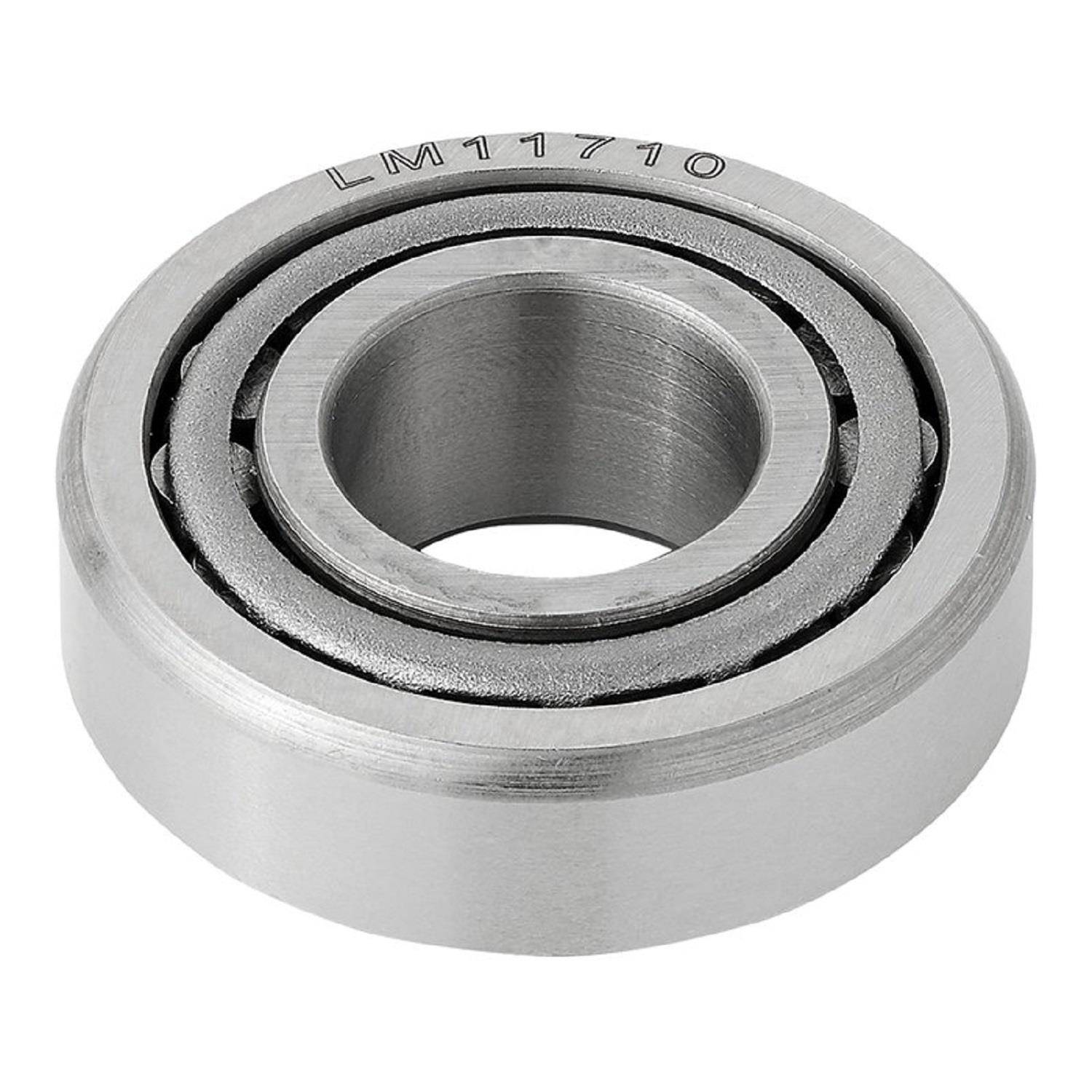 Eine Metallkugellager mit der Bezeichnung 'LM11710' auf dem äußeren Ring, die in Maschinen zur Reduzierung der Reibung zwischen beweglichen Teilen verwendet wird.