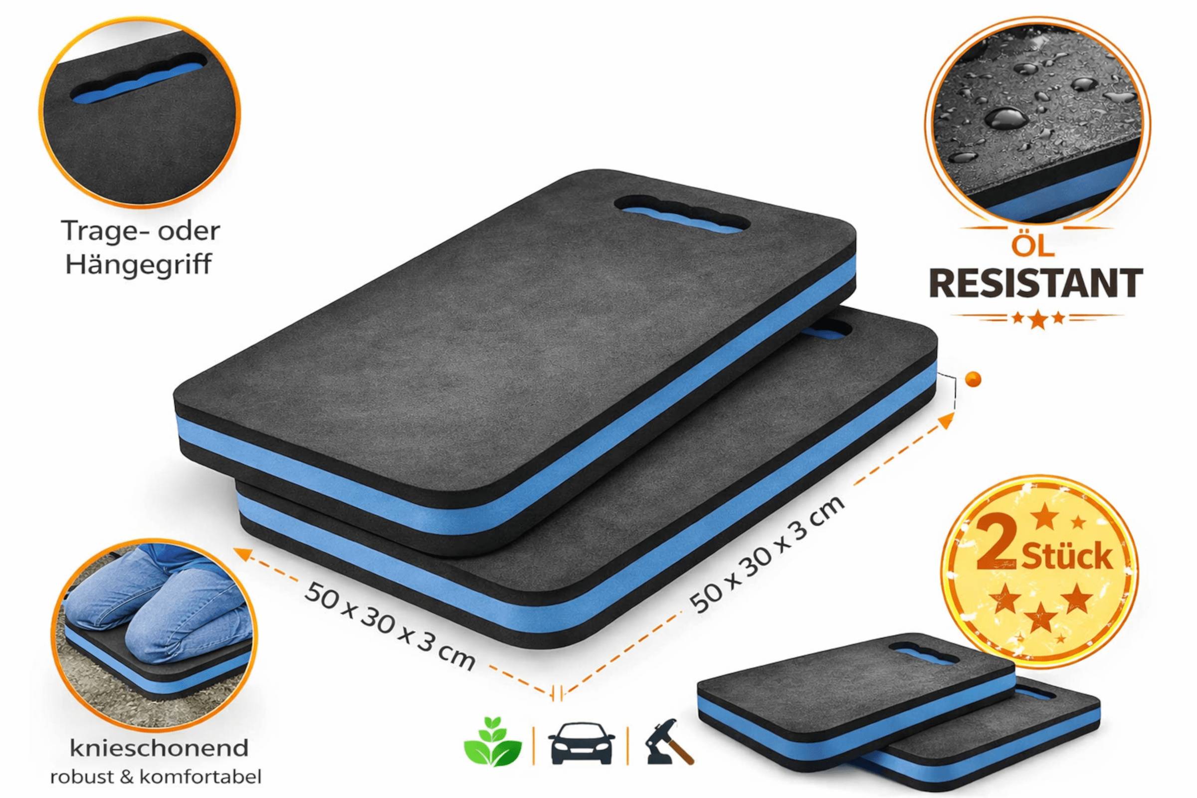 2x Knieschoner Garten Kniekissen Werkstatt 50x30cm Knieschutz Arbeit Kniebrett