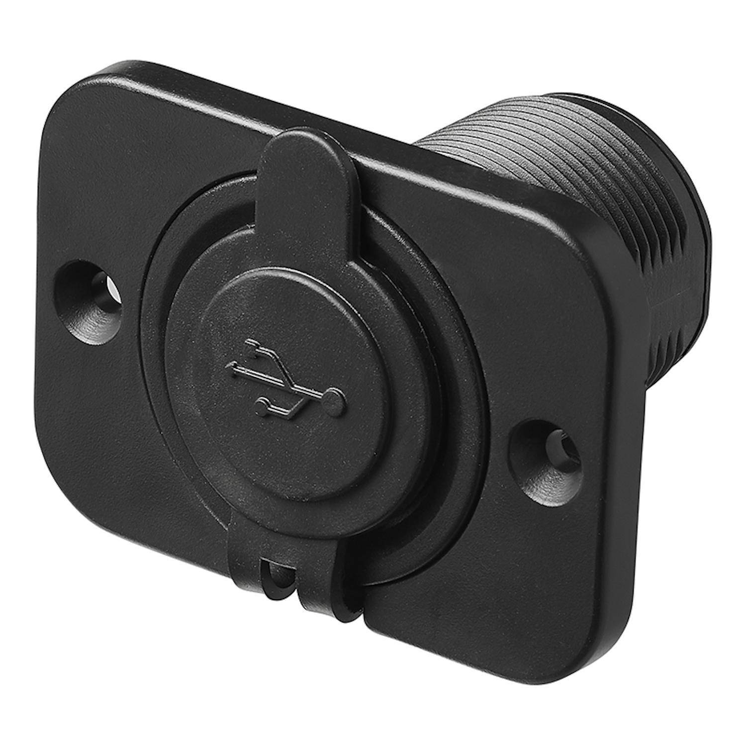 Schwarze USB-Einbaubuchse