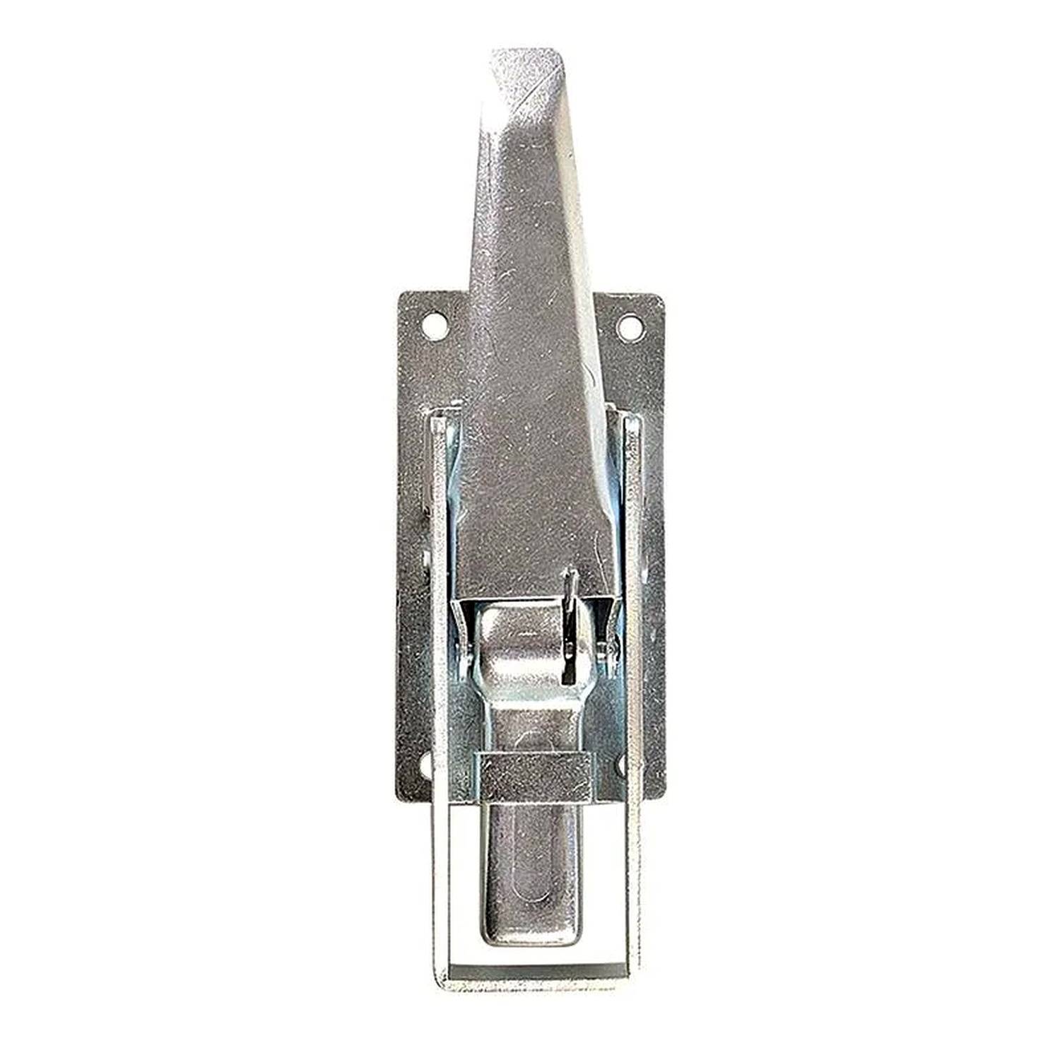 Rechteckiger Verschluss aus Metall, entwickelt zum Sichern von Zugangspaneelen oder Türen, mit Befestigungslöchern zur Installation.