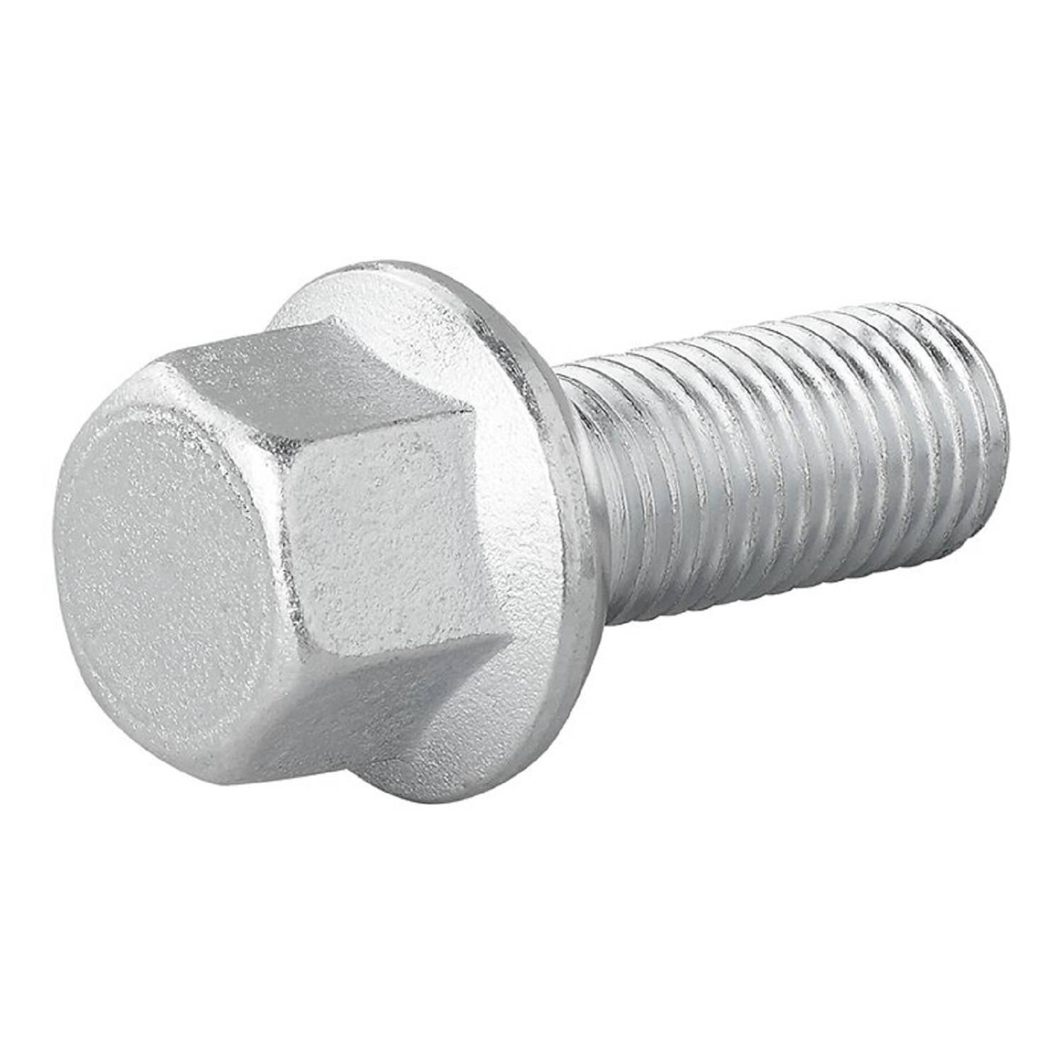 Eine Sechskantschraube mit sechseckigem Kopf und Gewindeschaft, die typischerweise zum sicheren Befestigen von Materialien verwendet wird.