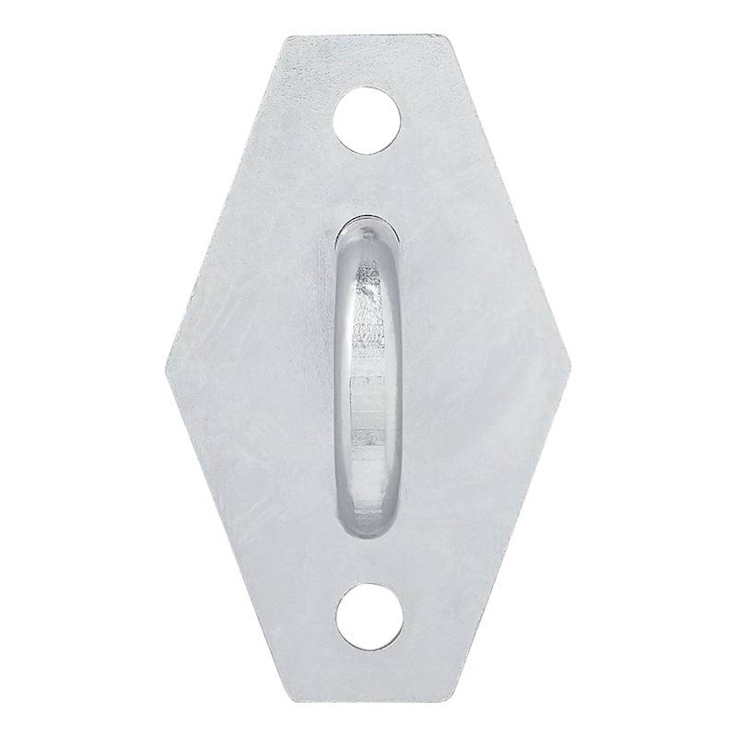 Sechseckiger Metall-Wandhaken mit zwei Bohrlöchern, verwendet zum Aufhängen von Gegenständen.