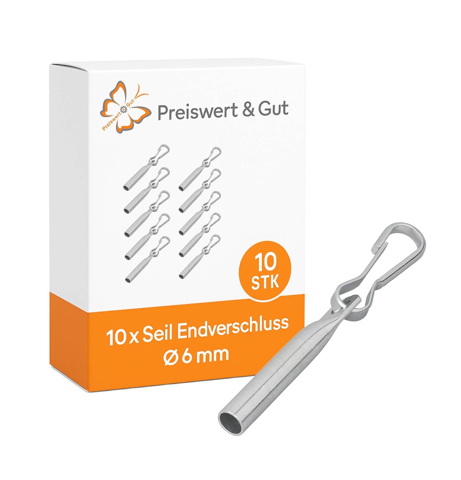 10x Simplexhaken Set 90 mm Länge und Ø6 mm für Zelte & Planen Kabelendverschluss aus verzinktem Stahl Seilendverschluss & Endverschluss Zubehör f