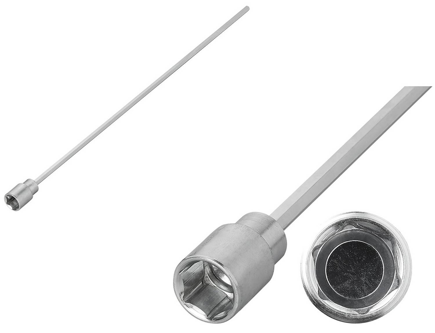 Ein magnetisches Bergungswerkzeug mit einem langen Stiel und einem runden magnetischen Kopf, das zum Aufsammeln von Metallobjekten in schwer zugänglichen Bereichen entwickelt wurde.