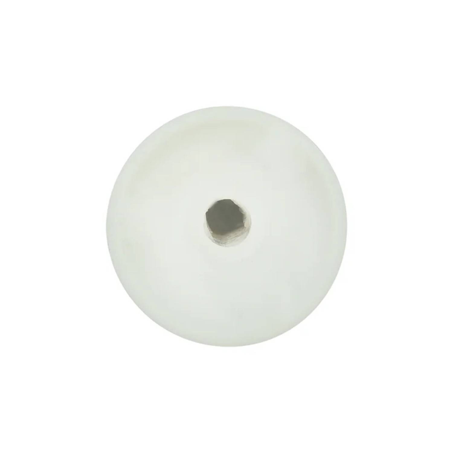 Eine runde, weiße Deckenleuchte mit einer kleinen zentralen Öffnung, von unten betrachtet.