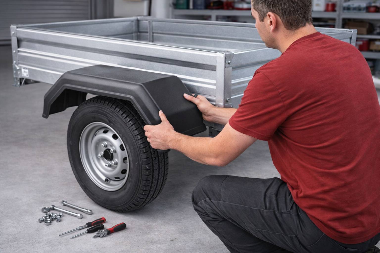 2x Kotflügel Anhänger 8 Zoll Radkasten Kunststoff Links Rechts 510x152x190 mm