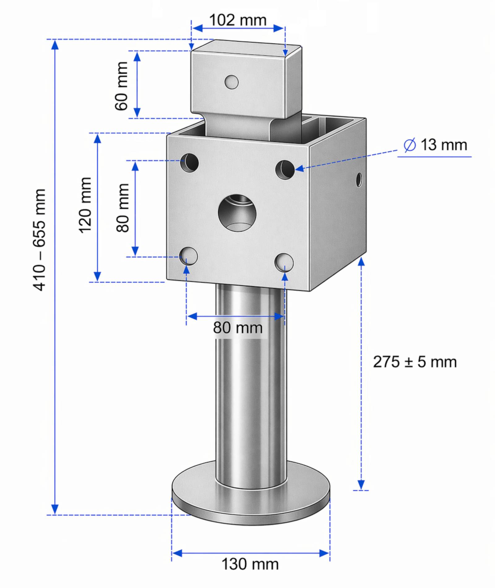 2x Anhänger Stützen 1300 kg 410–655 mm Wohnwagen Wohnmobil Ausdrehstützen Set