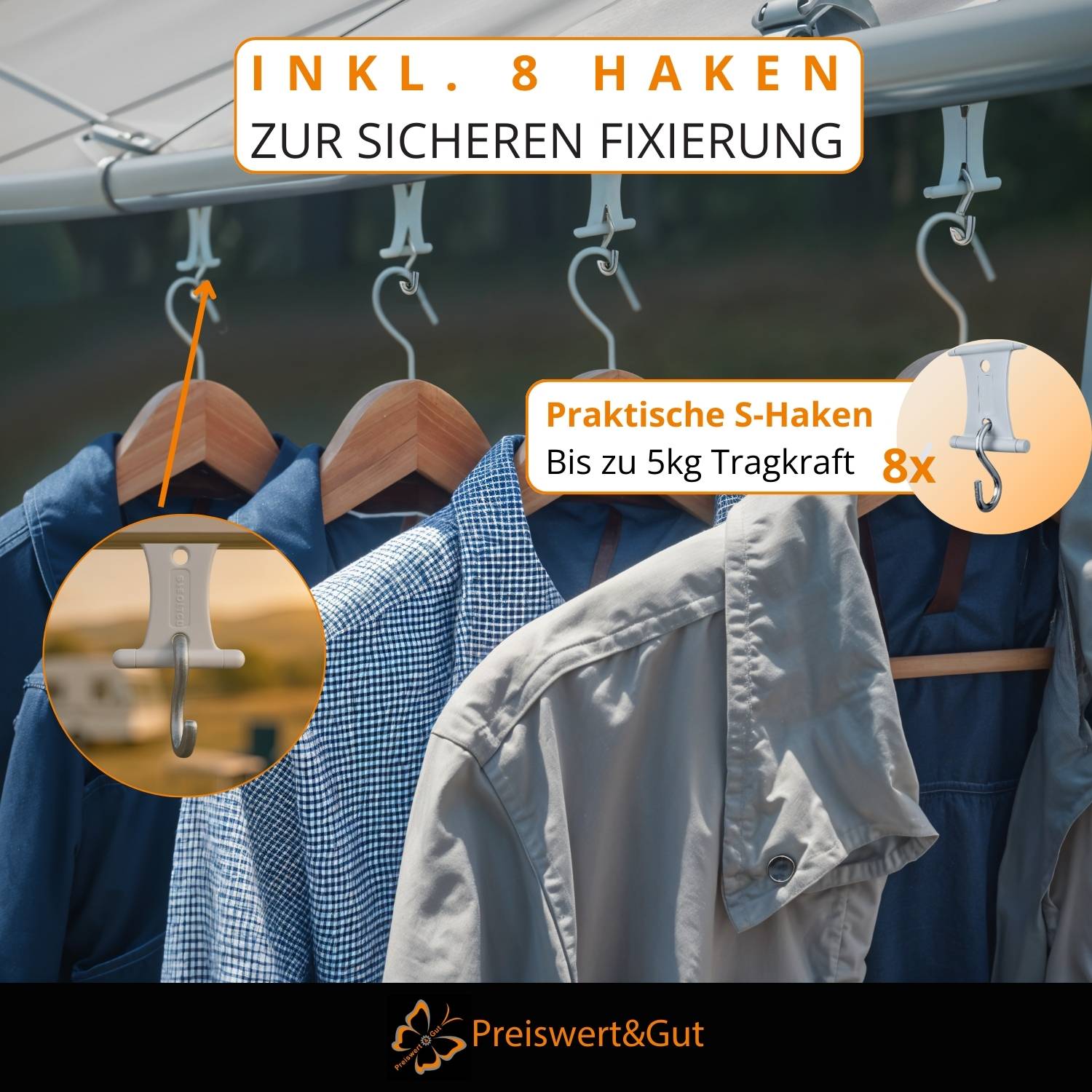 Abspanngurte Markise Wohnmobil Sturmsicherung Set Thule Omnistor Camping