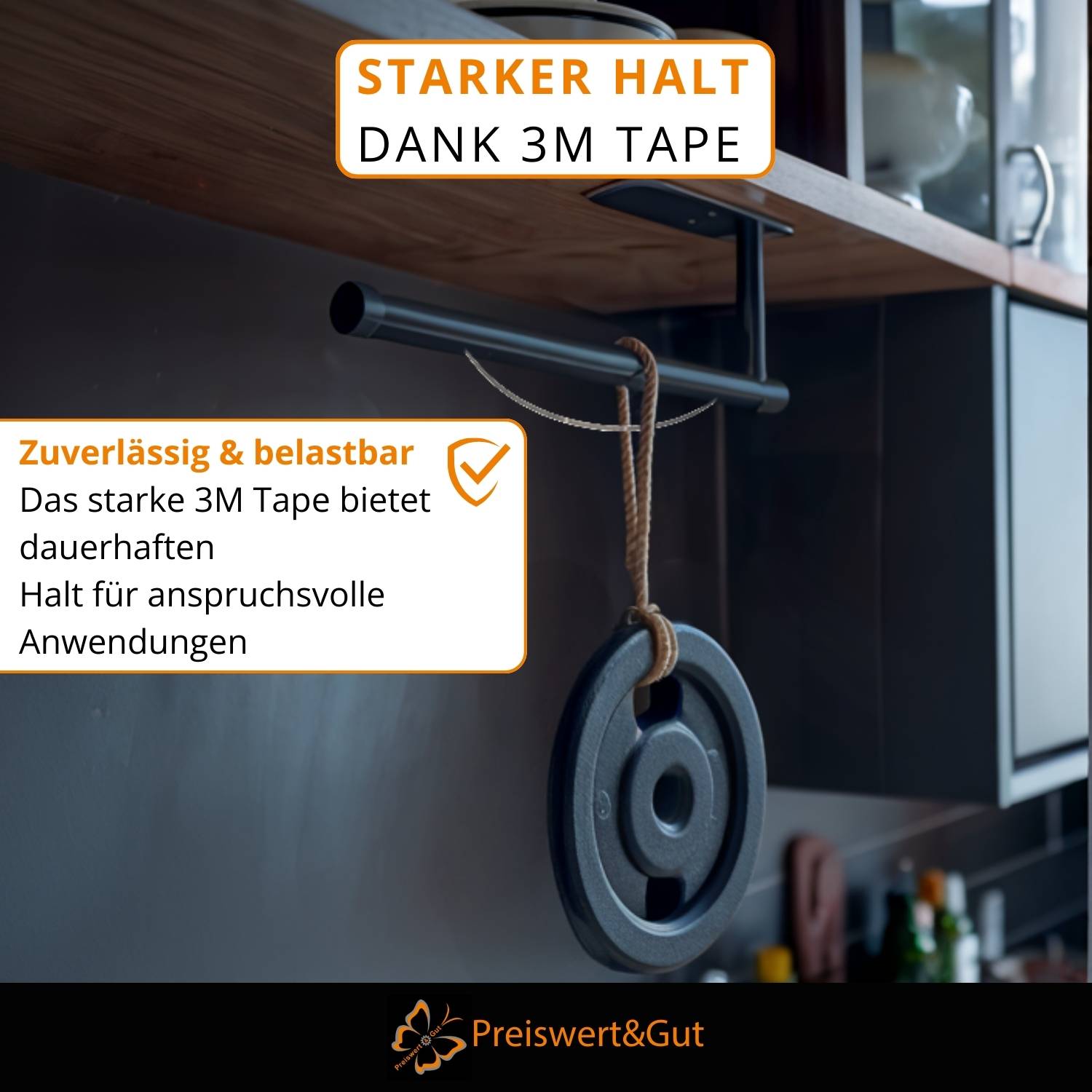 Küchenrollenhalter Schwarz Edelstahl rostfrei Abroll-Bremse Küchenrolle Halter