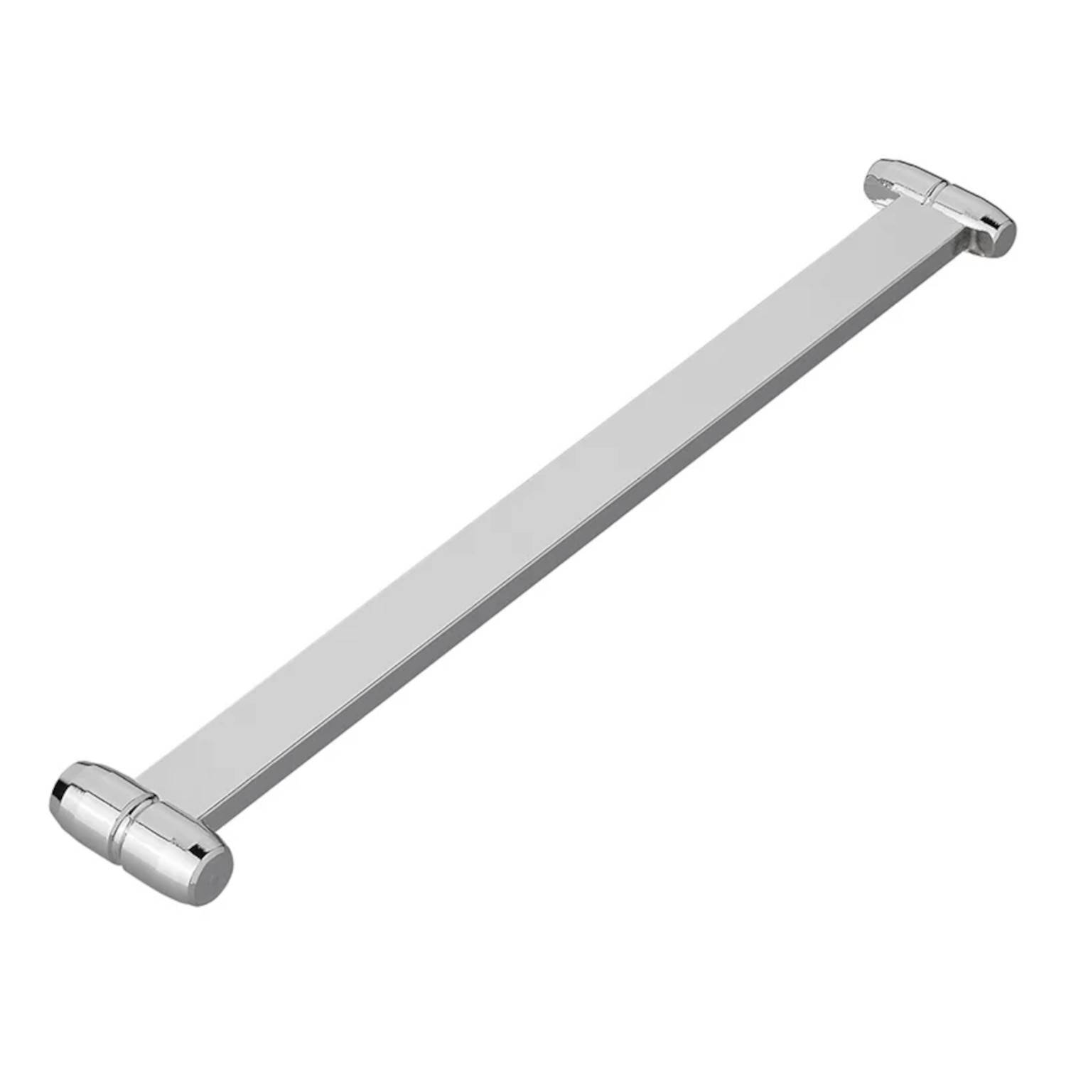 Eine schlichte, verchromte Handtuchstange mit abgerundeten Enden, zur Wandmontage im Badezimmer konzipiert.