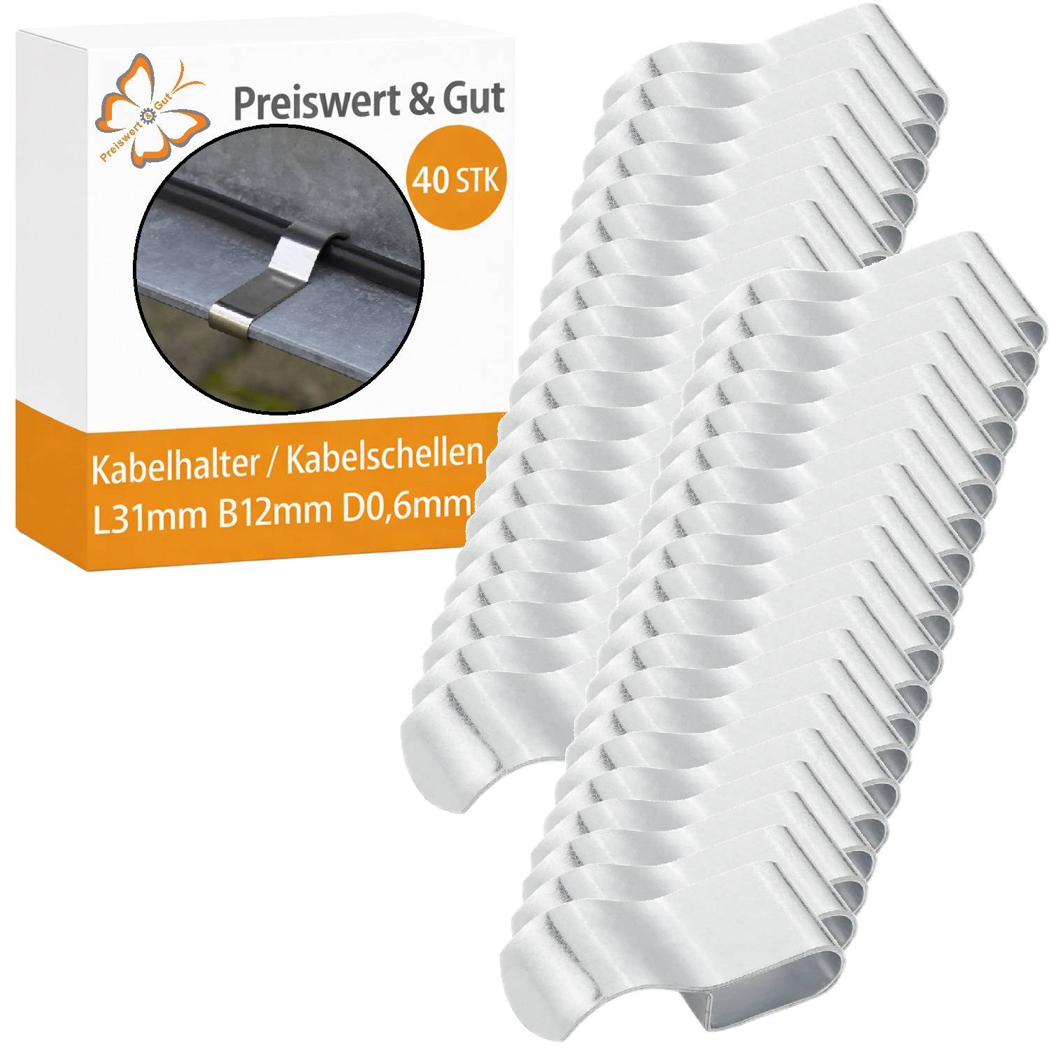 40 x Chassisklemme L31 mm Kabelschelle B12 mm Klemmschelle Kabelklammer D0,6mm