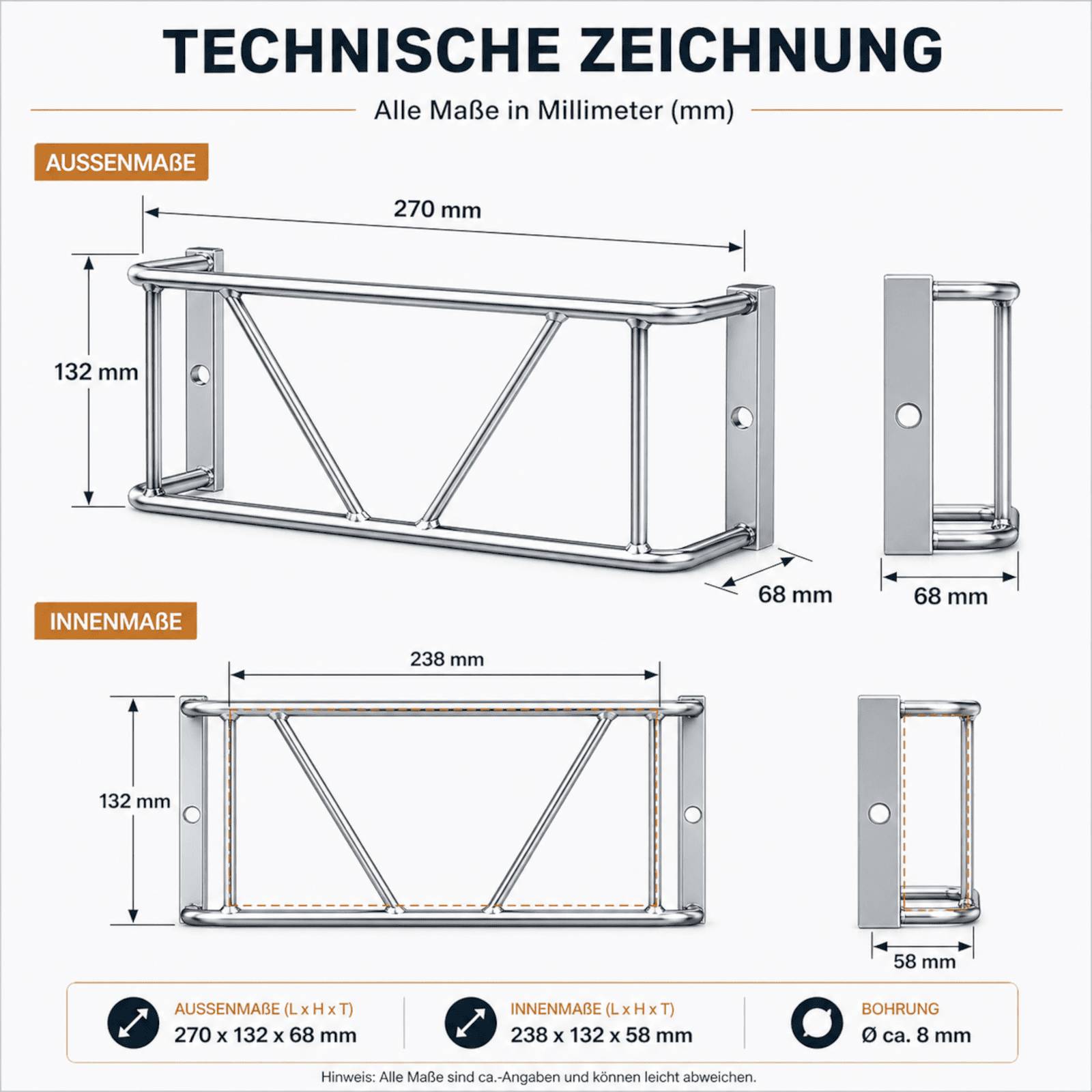 2x Lampenschutzgitter Anhänger Set aus verzinktem Stahl Rücklicht Schutzgitter