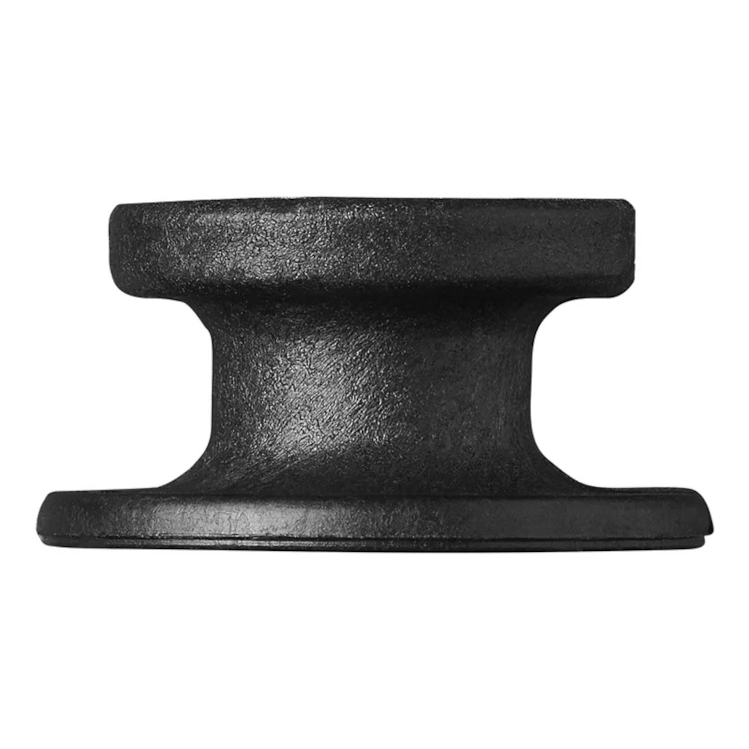 Ein schwarzer gusseiserner Amboßeinsatz, quadratische Form mit flacher Basis und abgerundeter Oberseite, der als Schmiedewerkzeug zum Verformen von Metall verwendet wird.