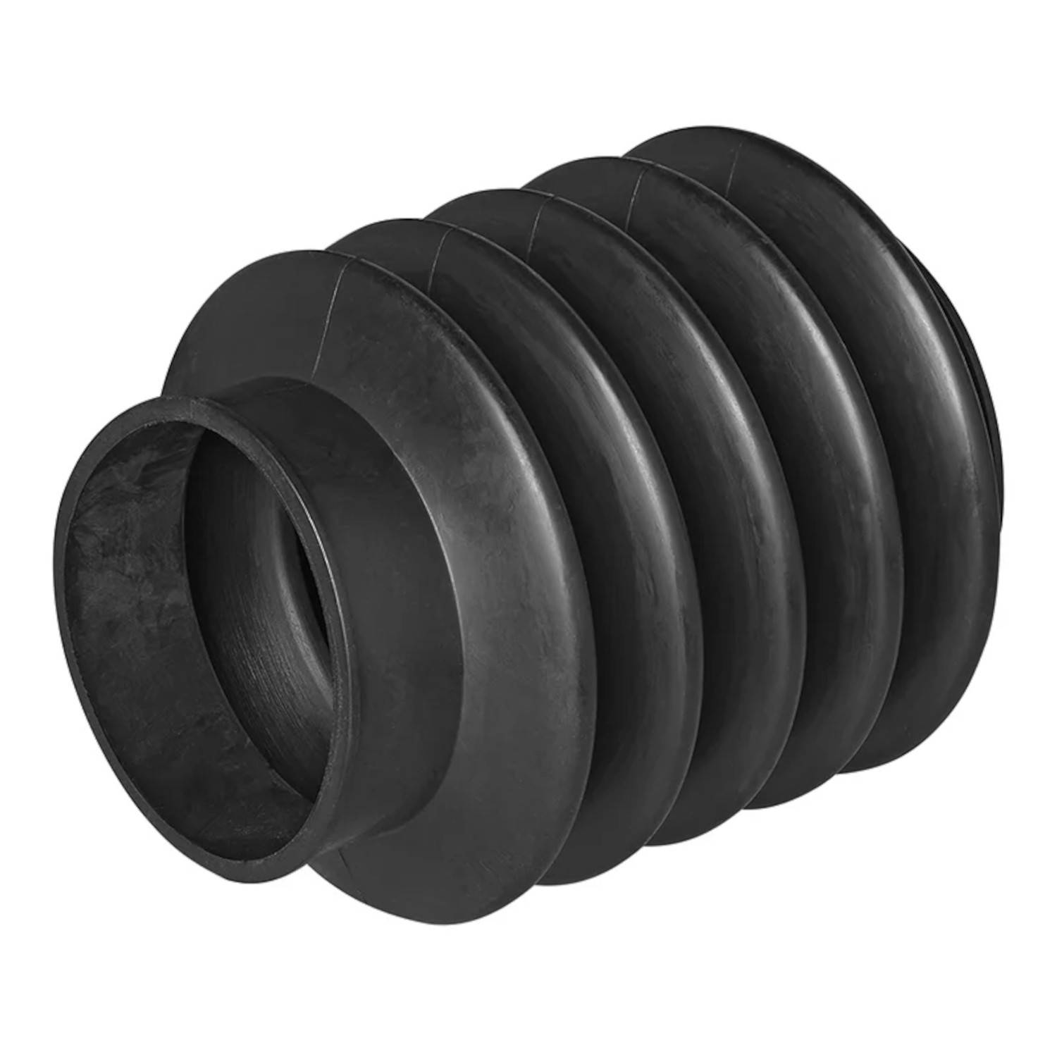 Schwarze Gummibälge mit mehreren Wellen, die für flexible Erweiterung in Rohren oder Maschinen konzipiert sind und Schutz und Abdichtung gewährleisten.