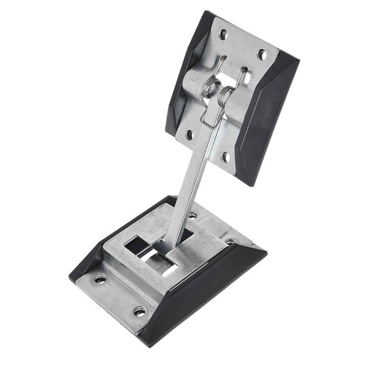 Verstellbares Metallscharnier mit quadratischer Grundfläche, verwendet zum Abstützen oder Verbinden von Komponenten. Konzipiert für strukturelle oder mechanische Anwendungen.