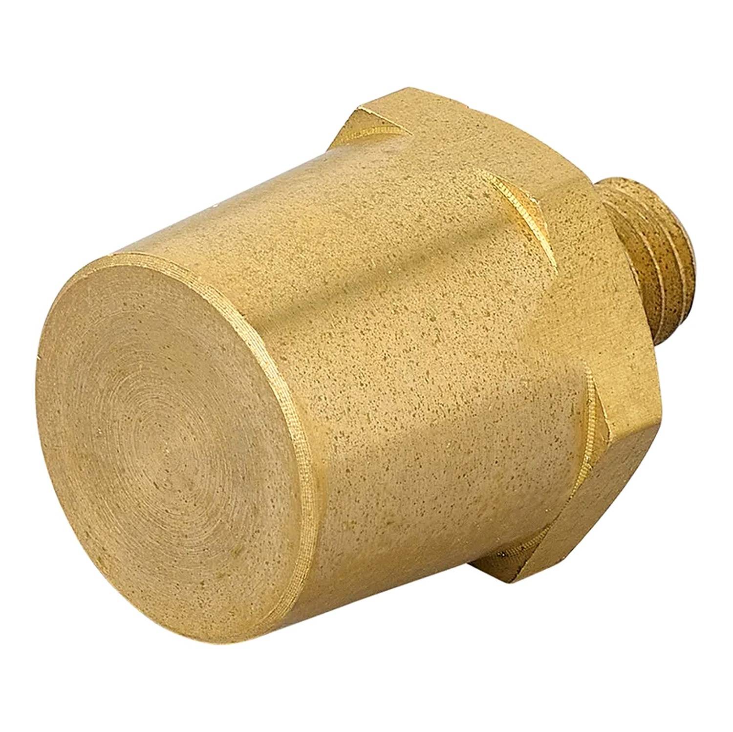 Ein Messing-Sechskantschraubstopfen mit Schraubgewinde, der zum Verschließen von Öffnungen in Rohren oder Armaturen verwendet wird.