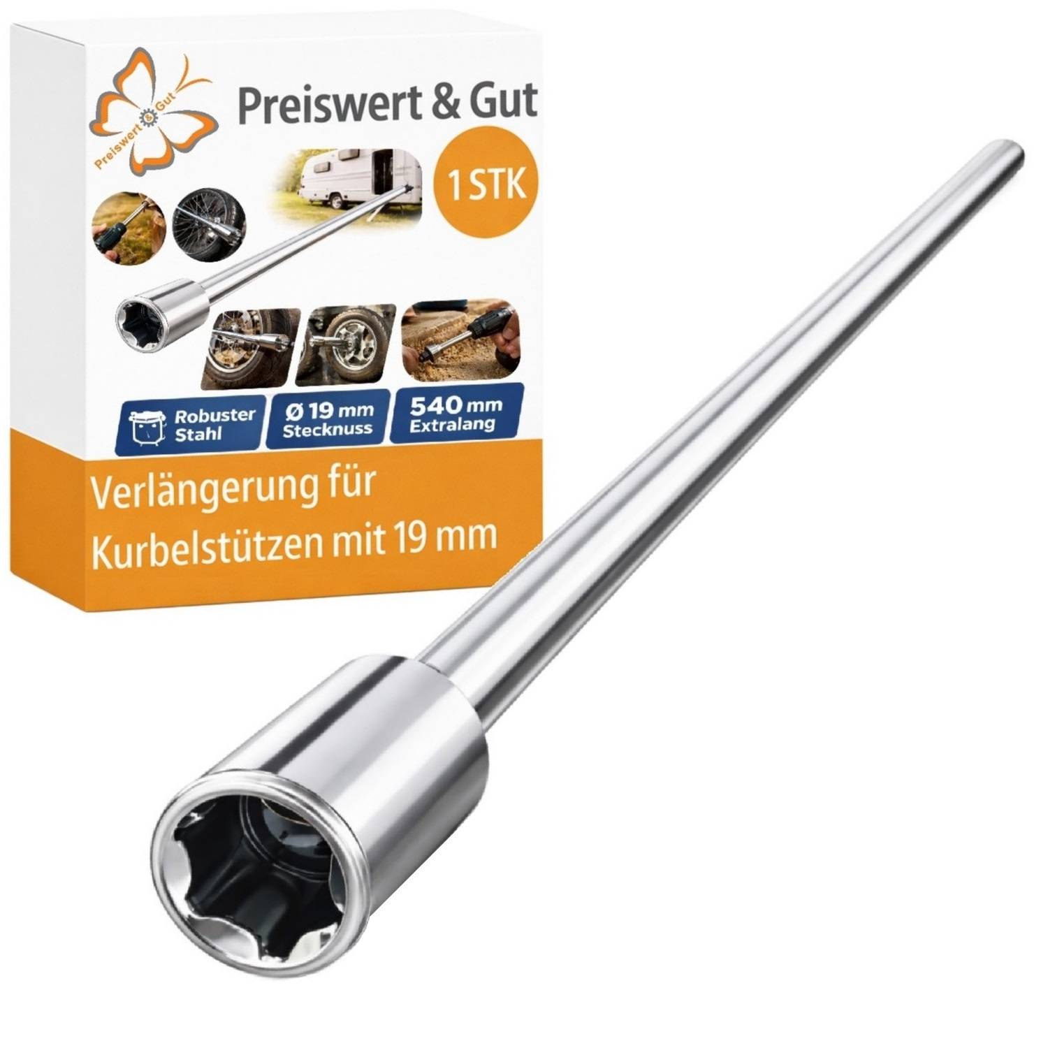 Verlängerung für Kurbelstützen mit 19 mm