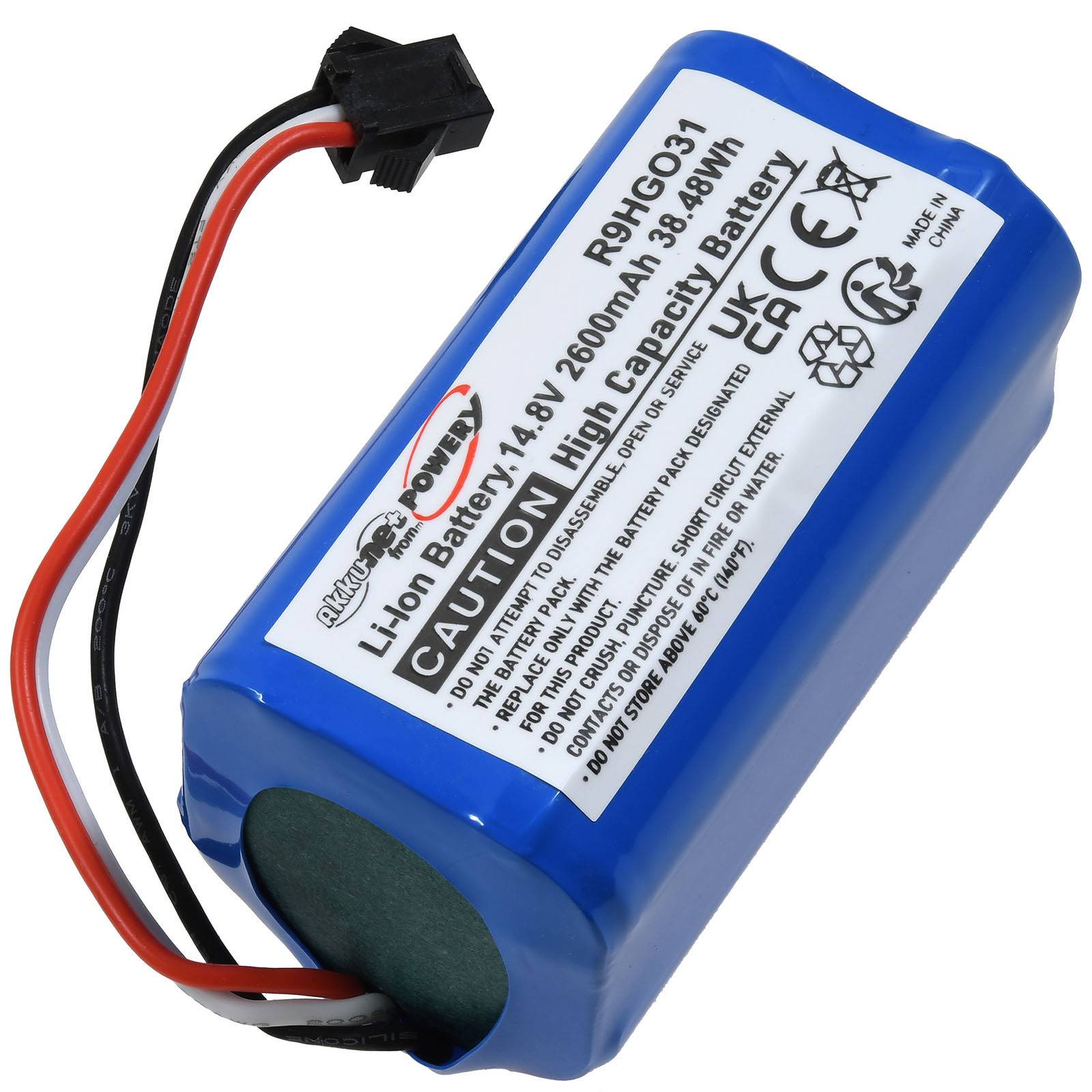Powery Akku passend für Elfbot C1 D1 M160 T2 Staubsauger Typ FD-CDM-A-L14.4, 14,8V, Li-Ion