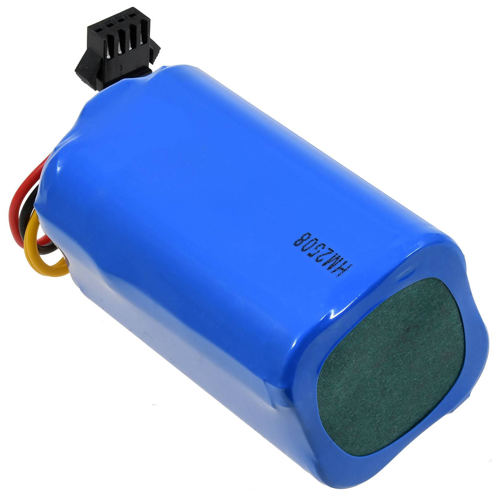 Ein blauer Akkupack mit Kabeln und einem Steckverbinder, verwendet für elektronische Geräte.