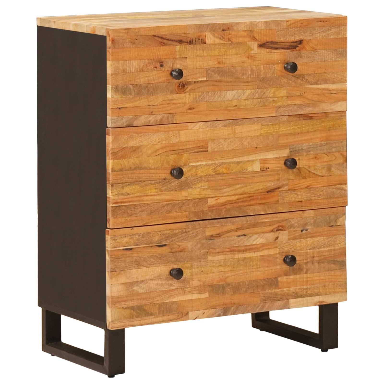 vidaXL Sideboard 2 pcs Braun 60 x 33 x 75 cm Massivholz Mango