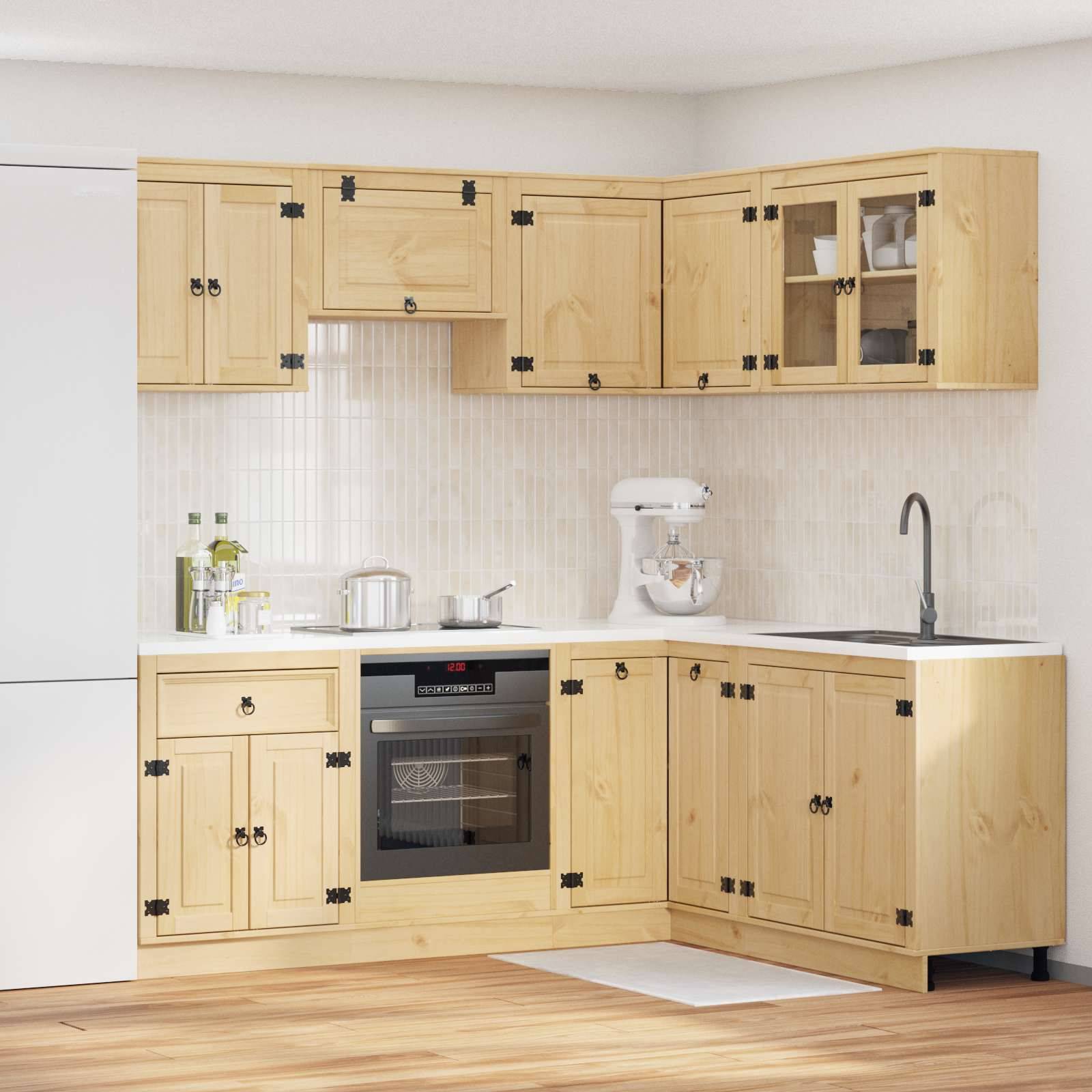 vidaXL Schrank mit Regal SKI 8 pcs Honigbraun Massives Kiefernholz