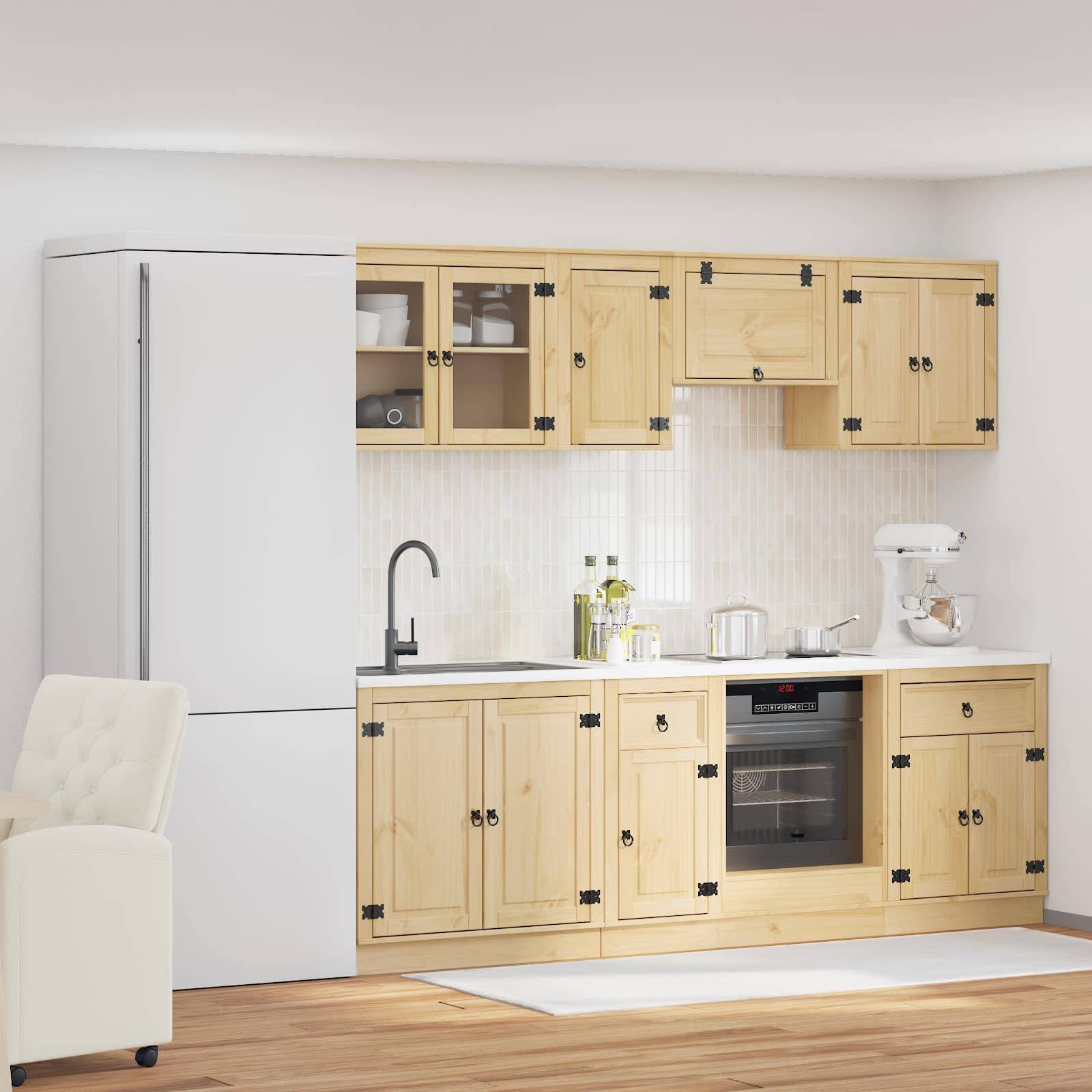 vidaXL Schrank mit Regal SKI 8 pcs Honigbraun Massives Kiefernholz