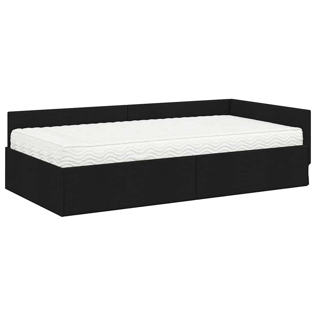 vidaXL Eckbettgestell mit Matratze Sonstiges 2 pcs Grün Stoff