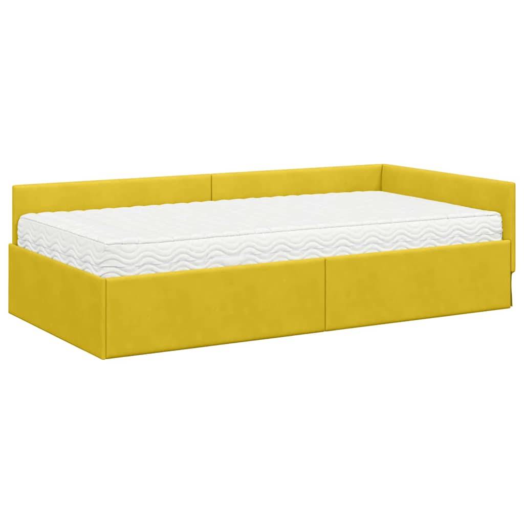 vidaXL Eckbettgestell mit Matratze Sonstiges 2 pcs Grün Samt