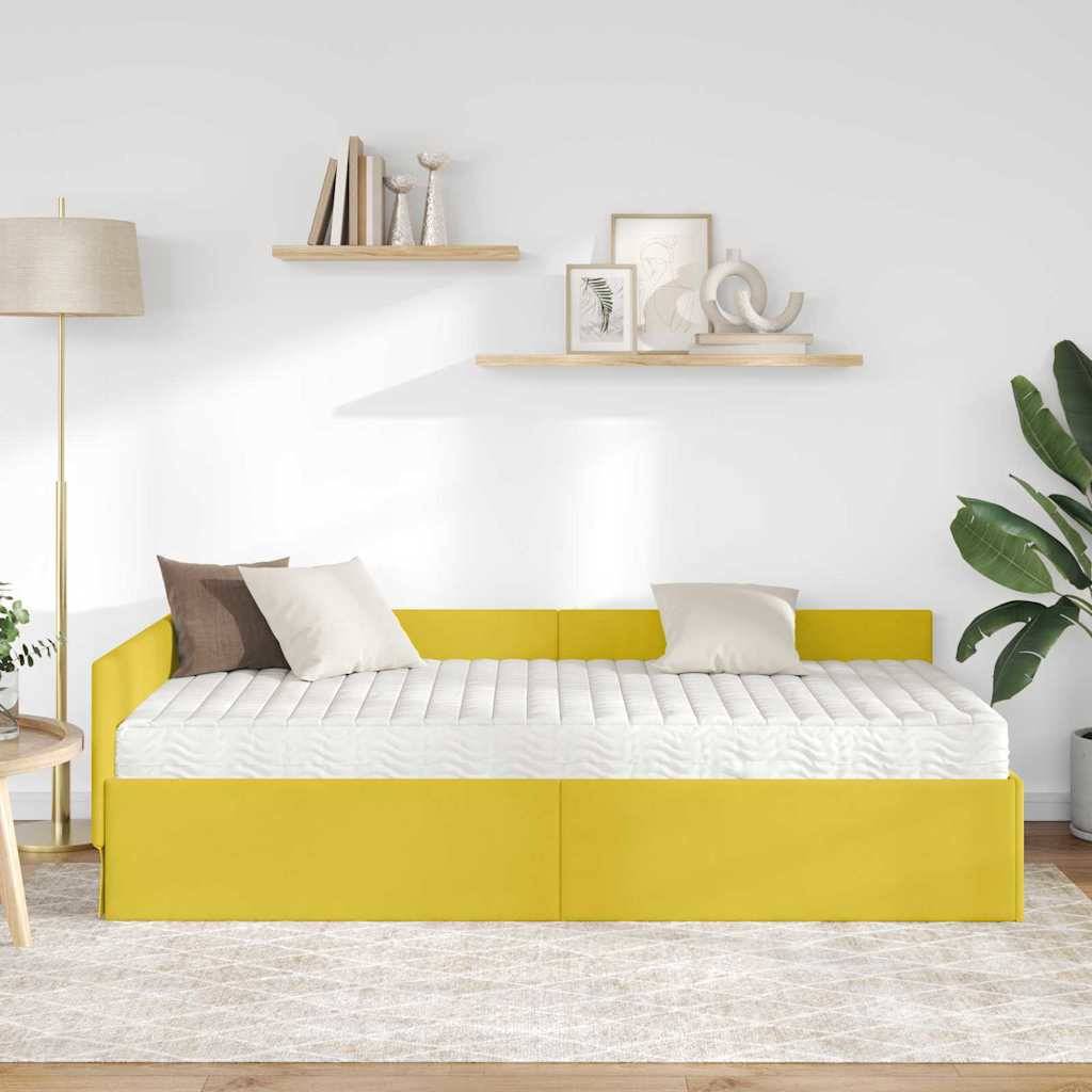 vidaXL Eckbettgestell mit Matratze Sonstiges 2 pcs Grün Samt