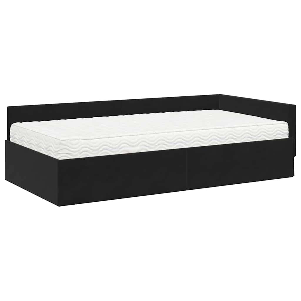vidaXL Eckbettgestell mit Matratze Sonstiges 2 pcs Grau Samt