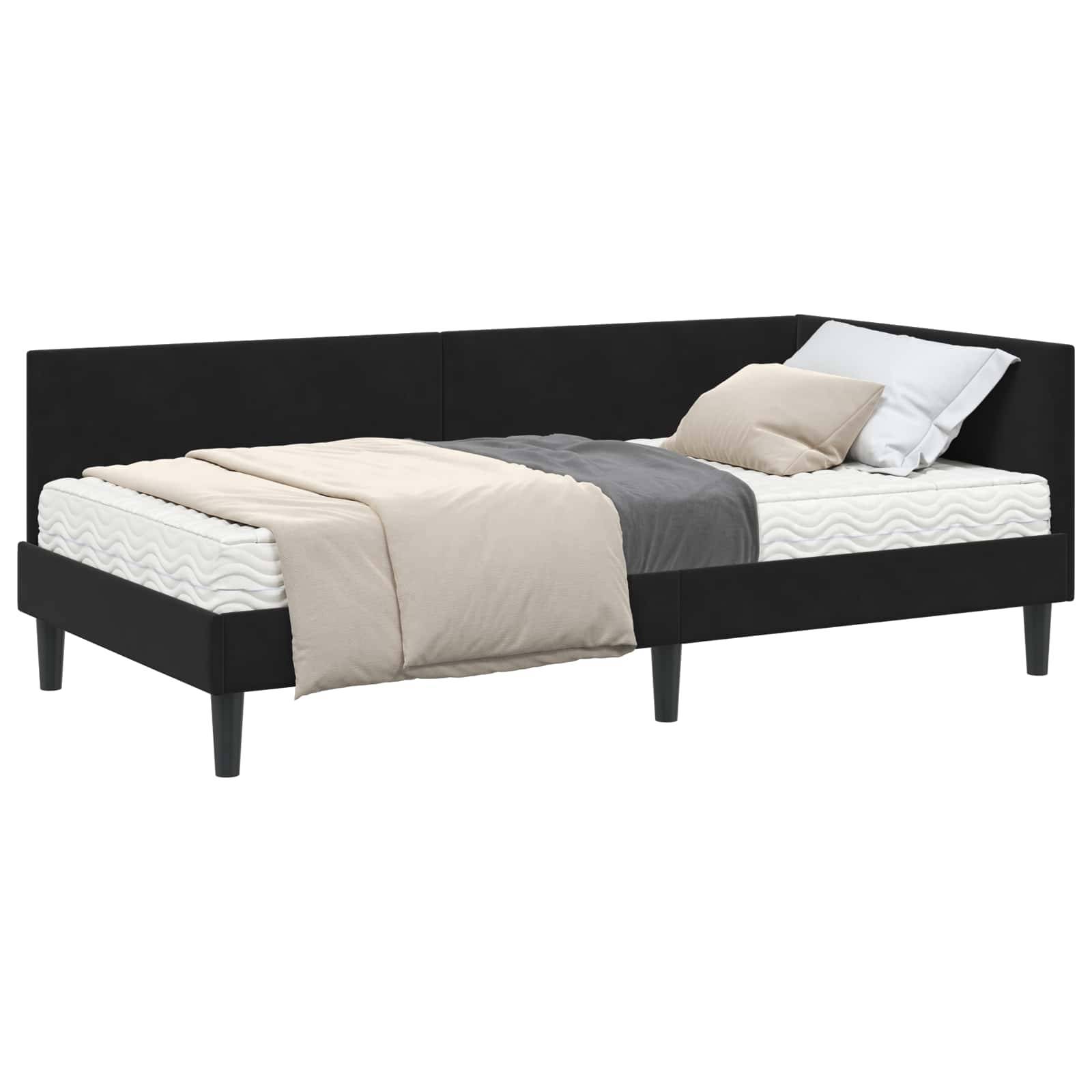 vidaXL Eckbettgestell mit Matratze Sonstiges 2 pcs Schwarz Samt