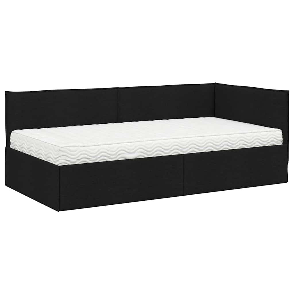 vidaXL Eckbettgestell mit Matratze mit Kopfteil 2 pcs Grün Samt
