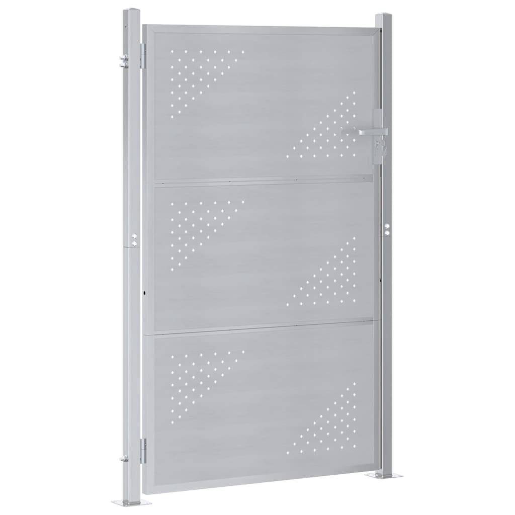 vidaXL Gartentor mit Schloss Silber 85 x 144 cm Edelstahl