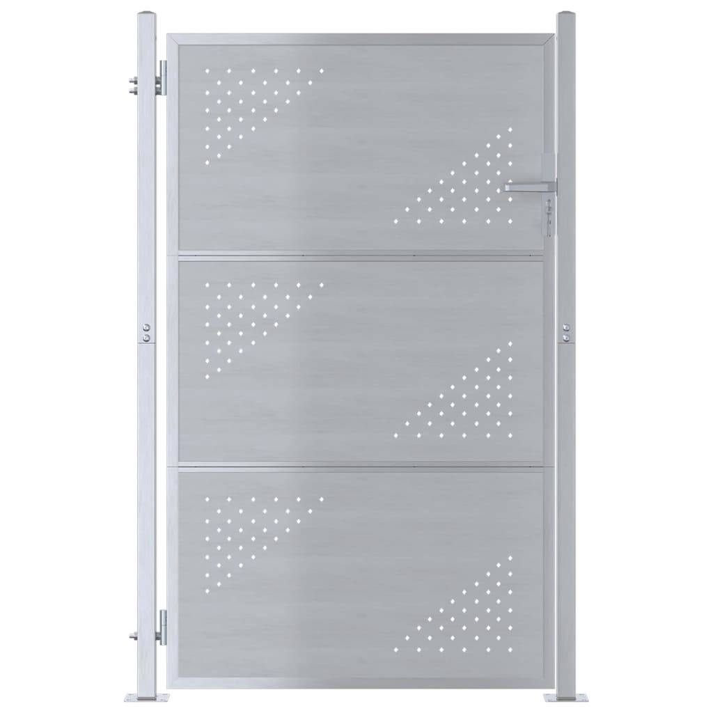 vidaXL Gartentor mit Schloss Silber 85 x 144 cm Edelstahl