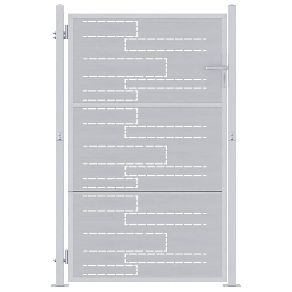 vidaXL Gartentor mit Schloss Silber 85 x 144 cm Edelstahl