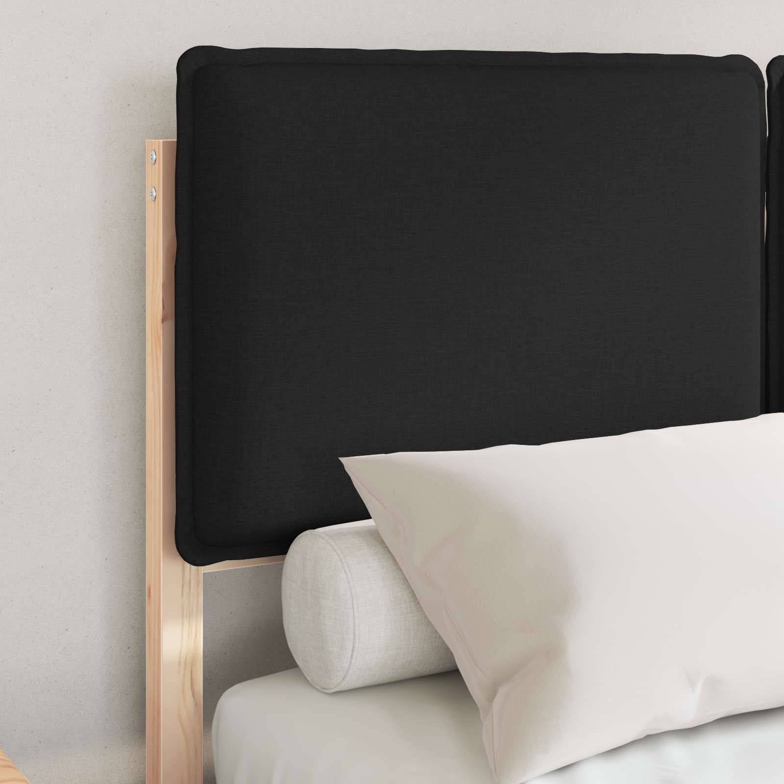 vidaXL Bettgestell mit gepolstertem Kopfteil Schwarz 120 x 190 cm