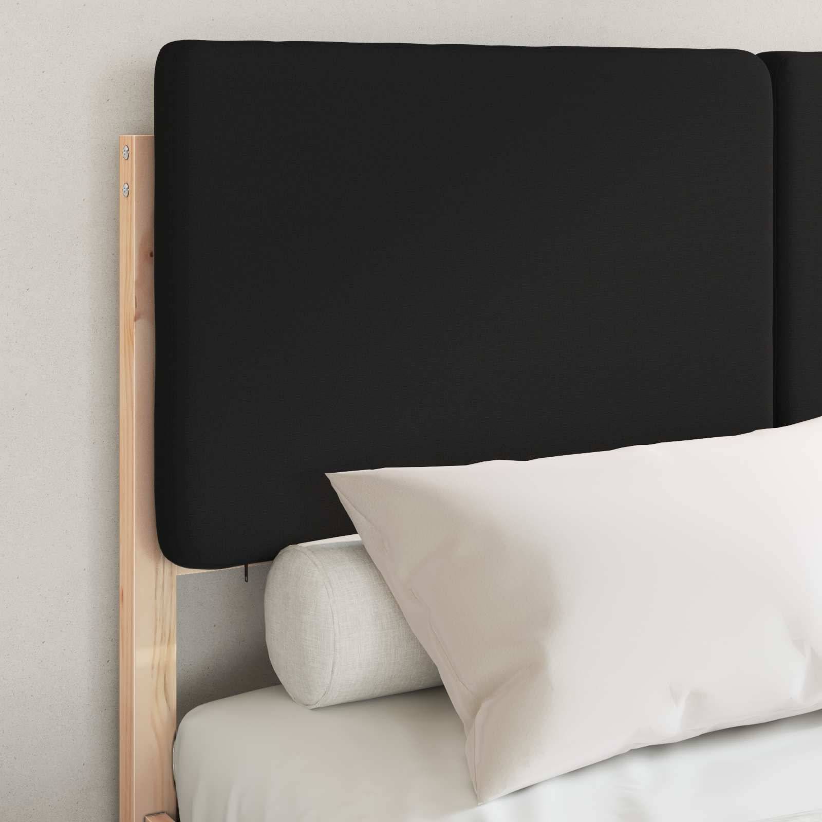 vidaXL Bettgestell mit gepolstertem Kopfteil Schwarz 120 x 200 cm