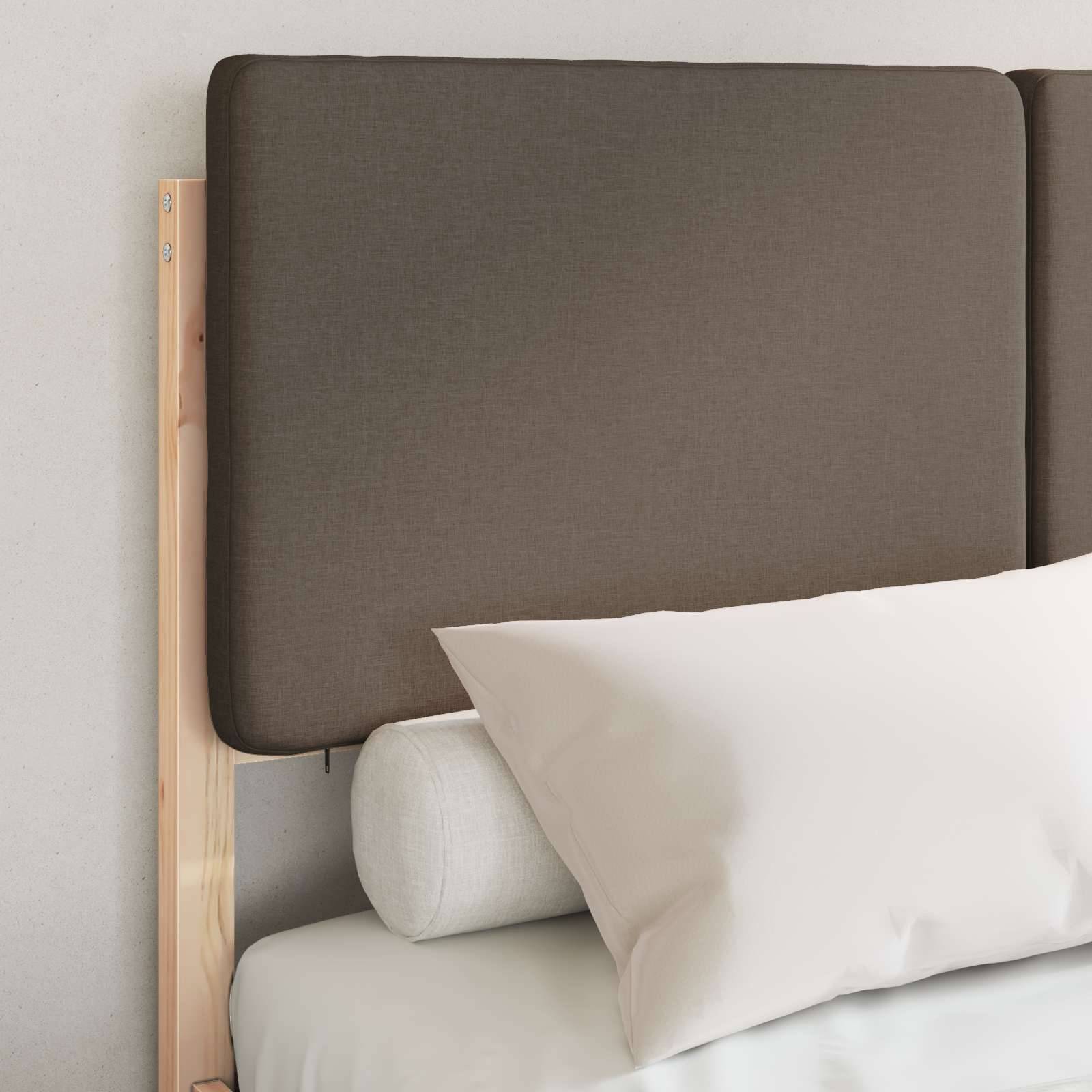vidaXL Bettgestell mit gepolstertem Kopfteil Taupe 120 x 200 cm