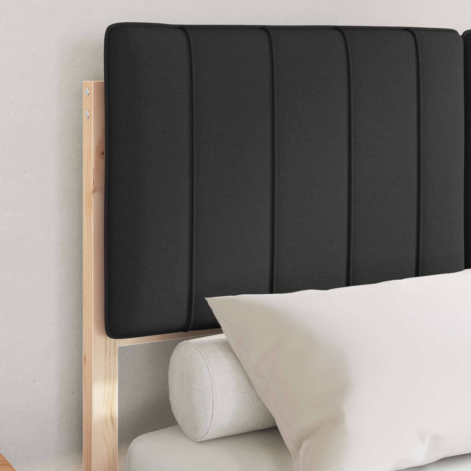 vidaXL Bettgestell mit gepolstertem Kopfteil Schwarz 120 x 200 cm