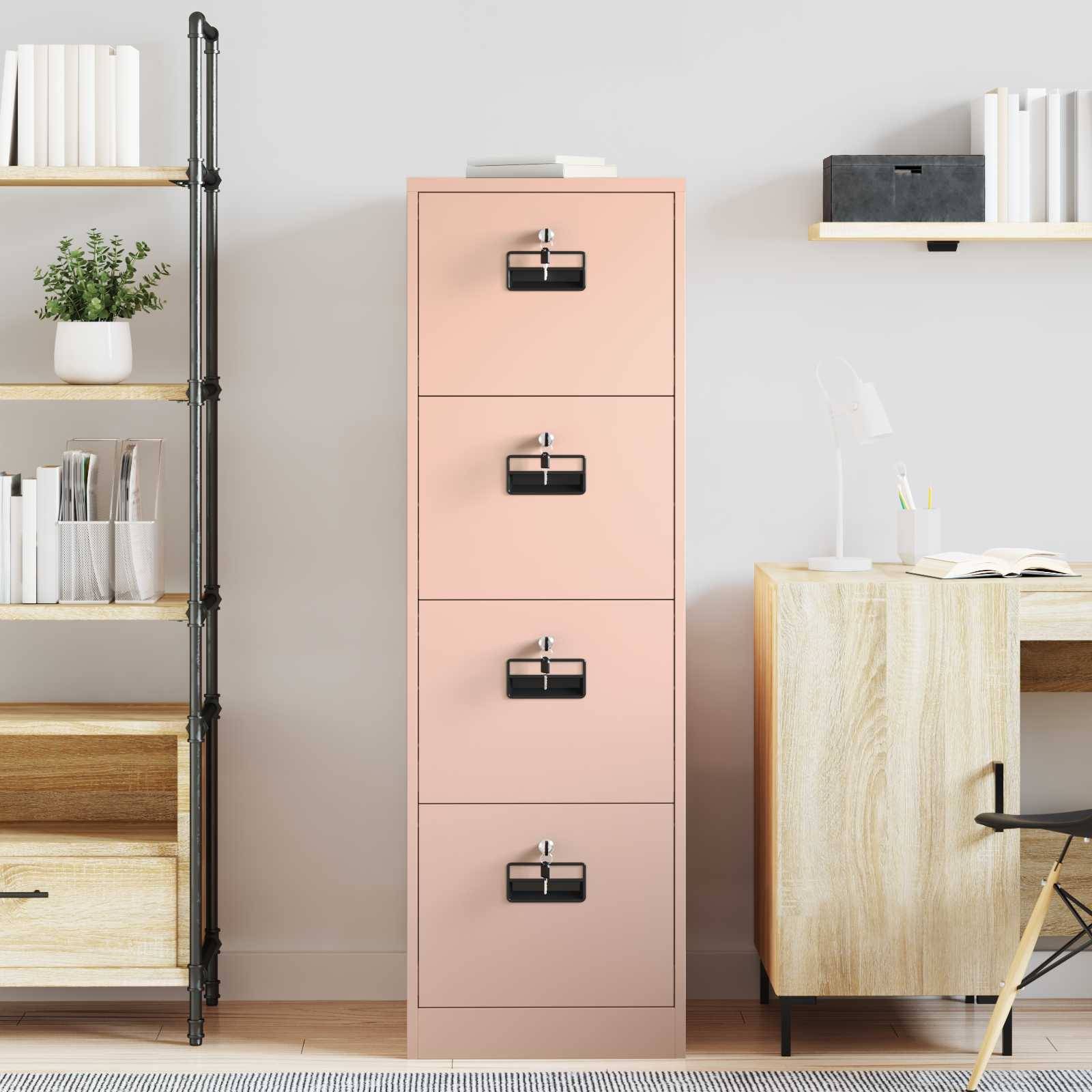 vidaXL Aktenschrank 2 pcs Rosa 44 x 50 x 139 cm Kaltgewalzter Stahl