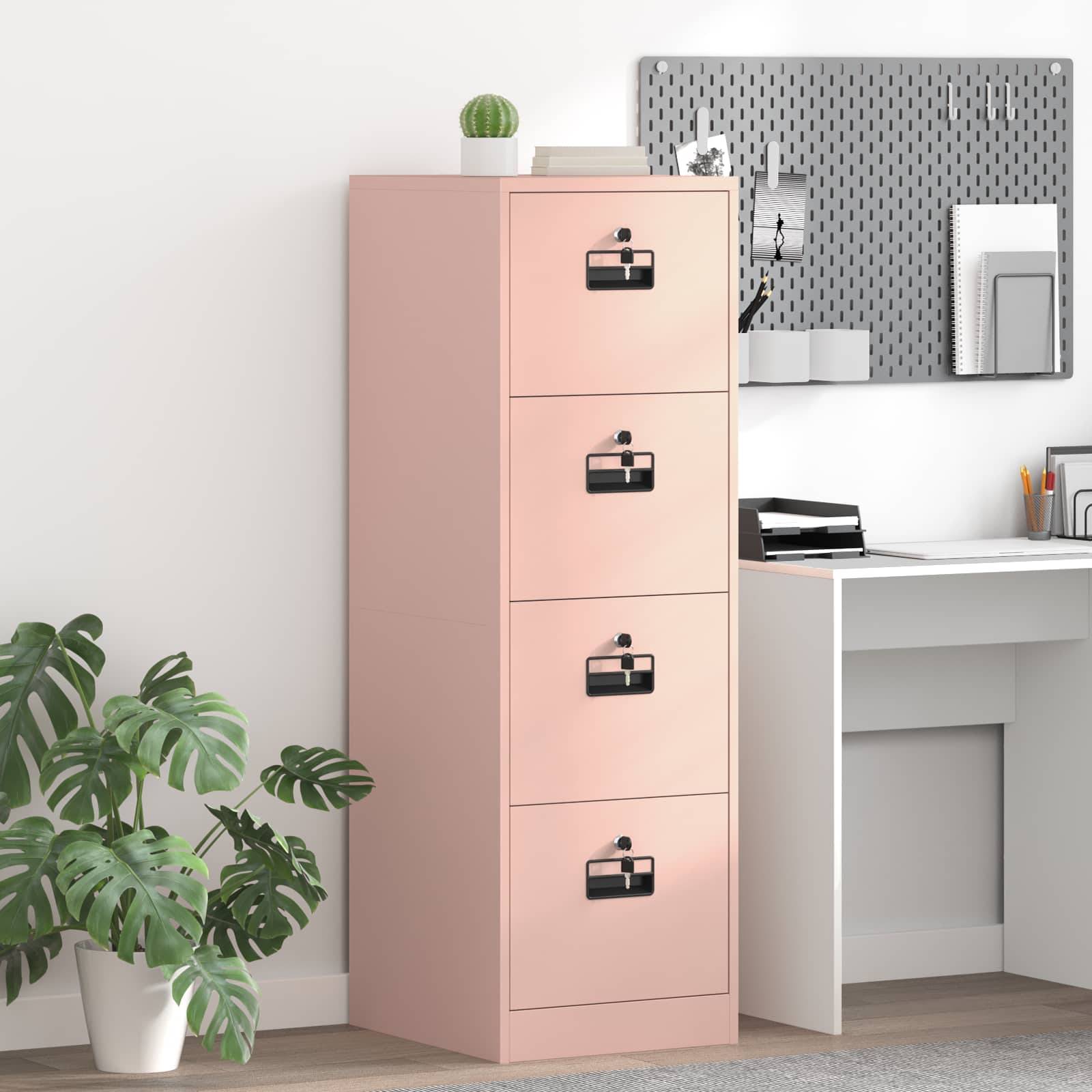 vidaXL Aktenschrank 2 pcs Rosa 44 x 50 x 139 cm Kaltgewalzter Stahl