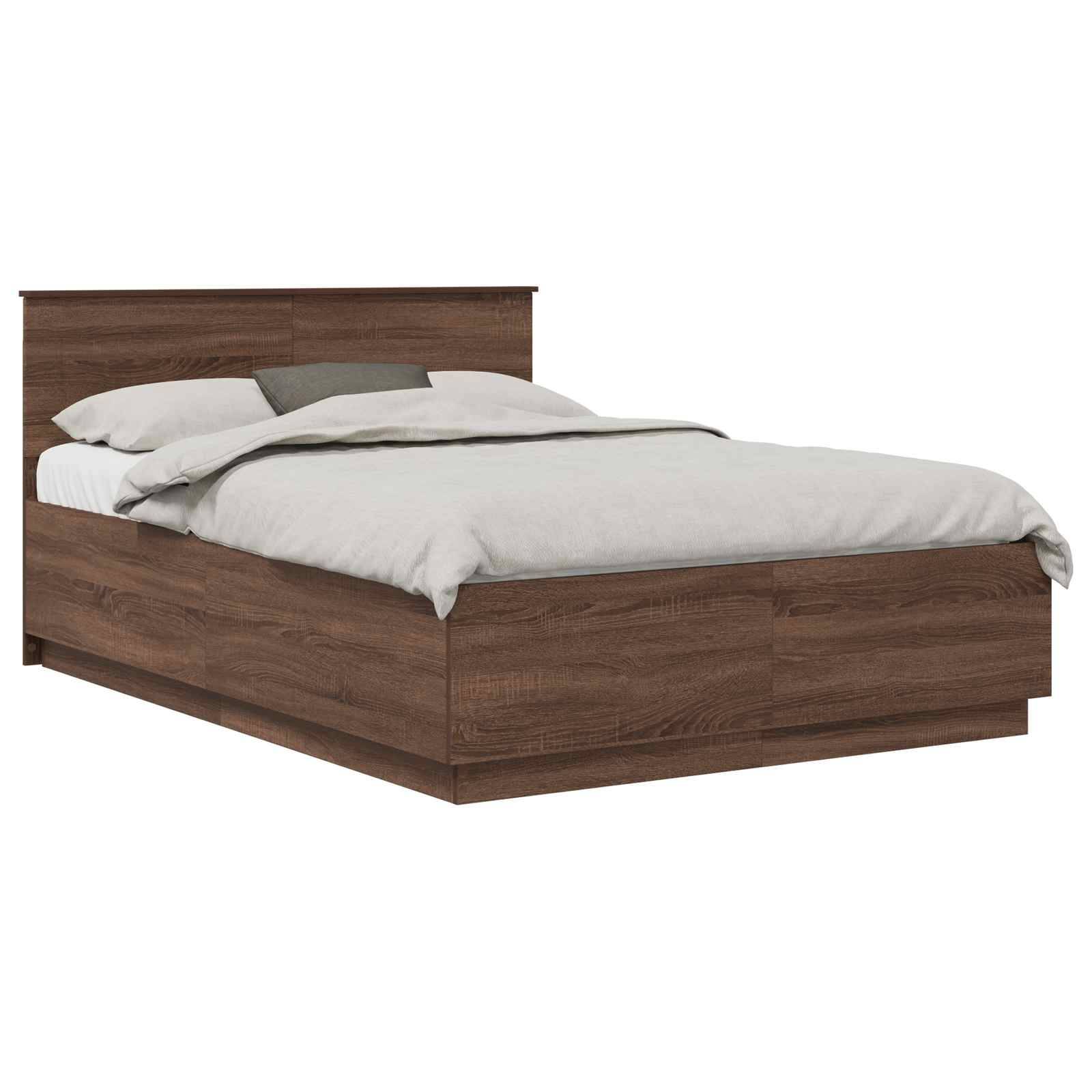vidaXL Bettrahmen Braun Eichen-Optik 150 x 200 cm Holzwerkstoff