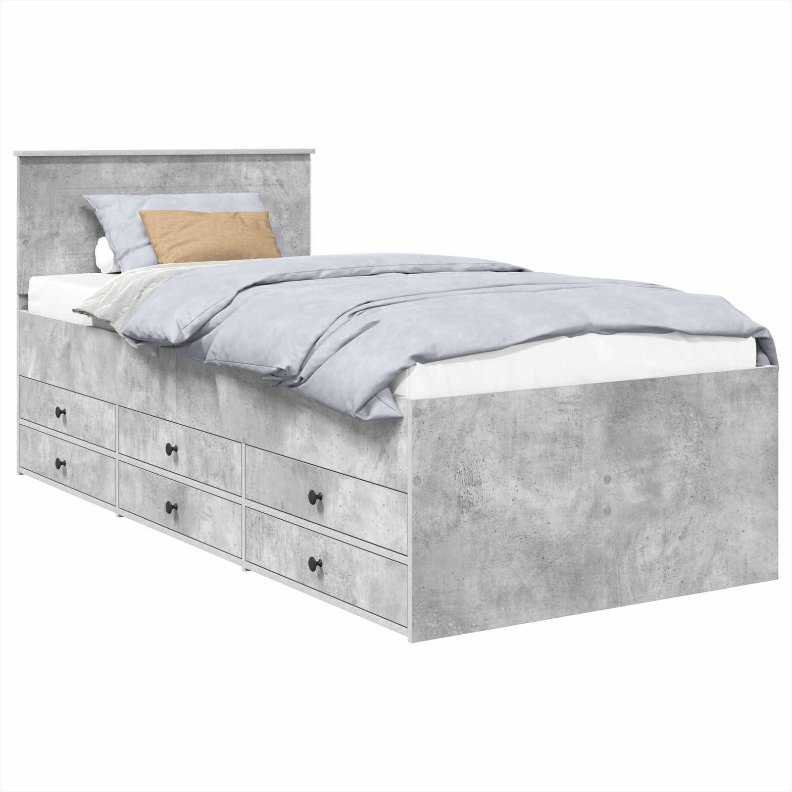 vidaXL Tagesbett Beton Grau und Schwarz 70 x 190 cm Holzwerkstoff
