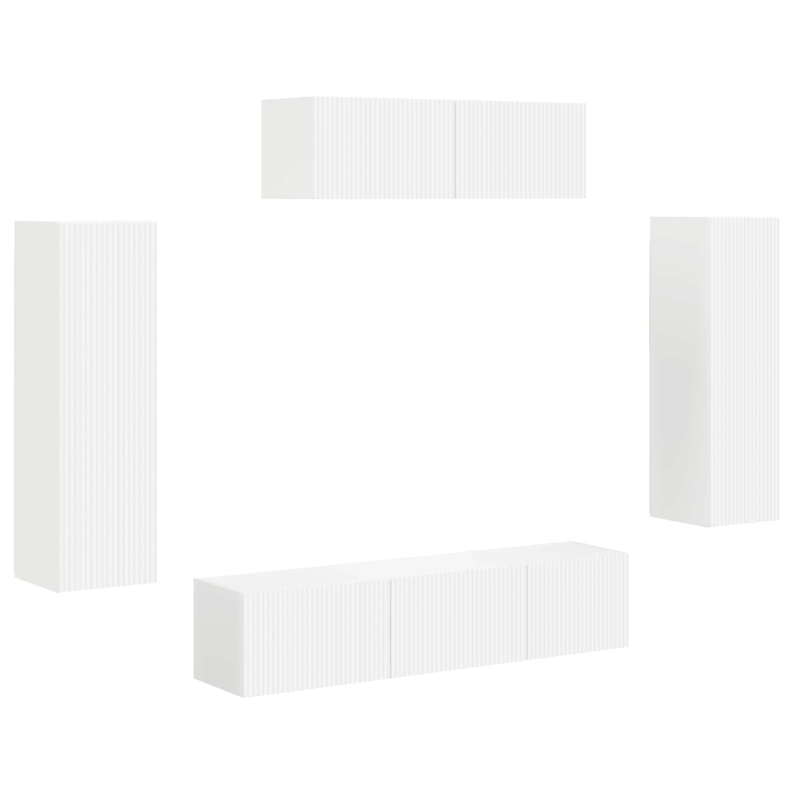 vidaXL TV-Schränk 5 pcs Weiß