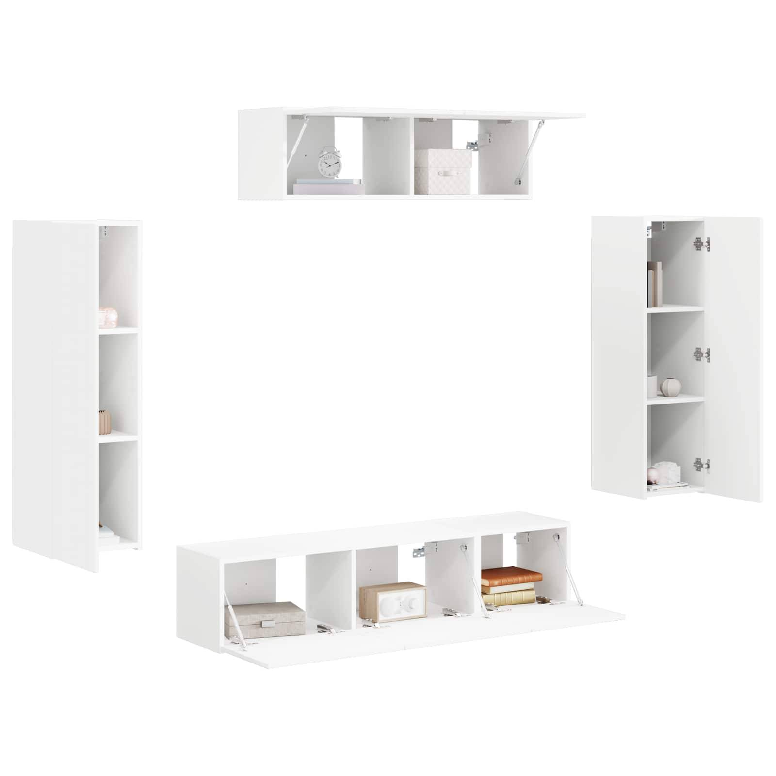 vidaXL TV-Schränk 5 pcs Weiß