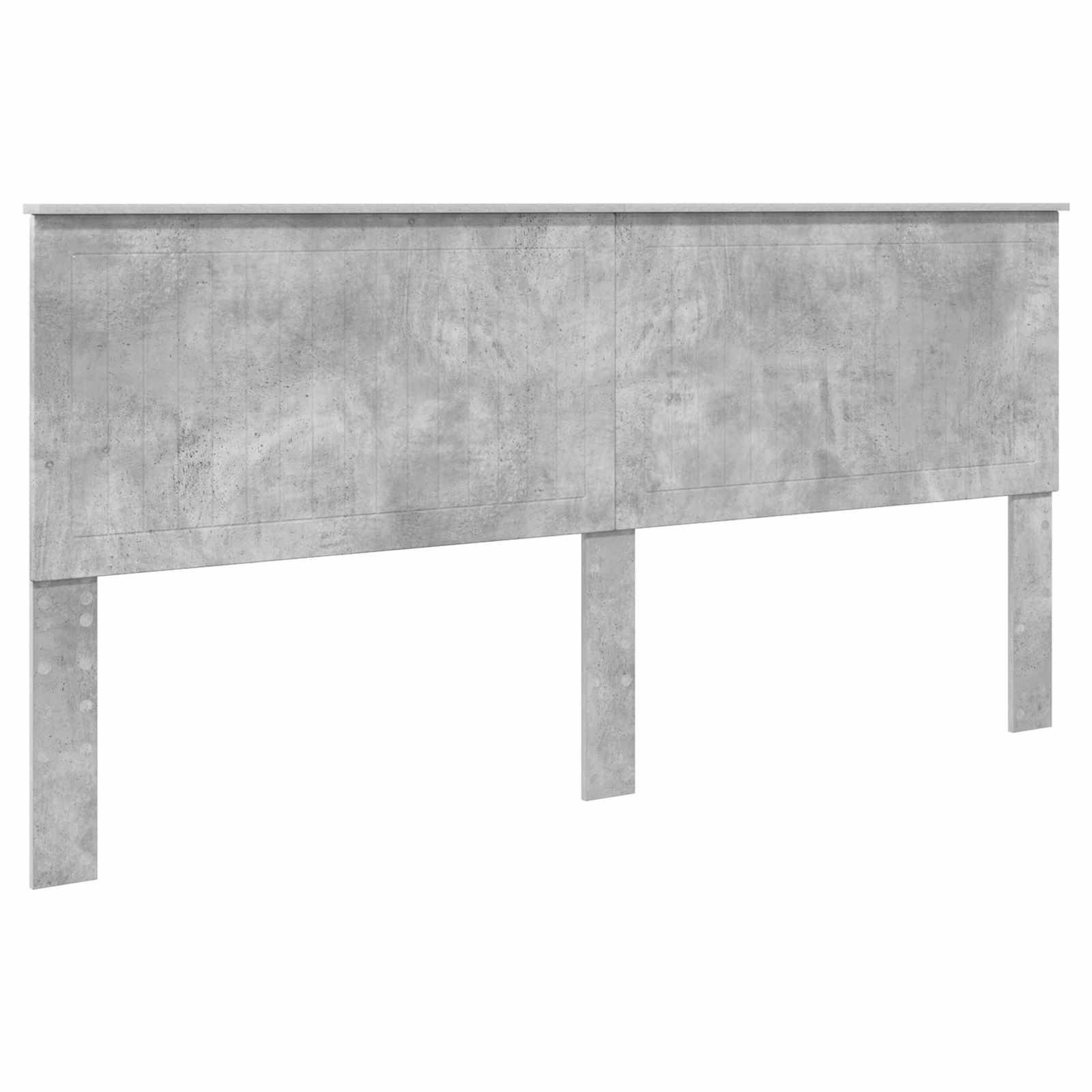Ein schlichter, hellgrauer Kopfteil mit minimalistischem Design, gekennzeichnet durch klare Linien und eine strukturierte, betonähnliche Oberfläche.
