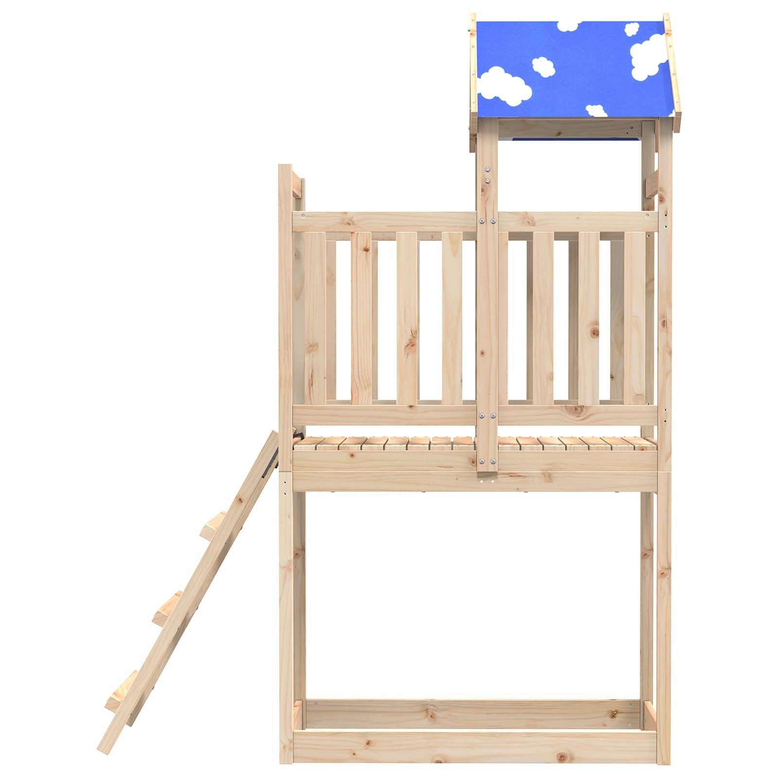 vidaXL Spielturm Braun 52,5 x 110,5 x 215 cm Massives Kiefernholz