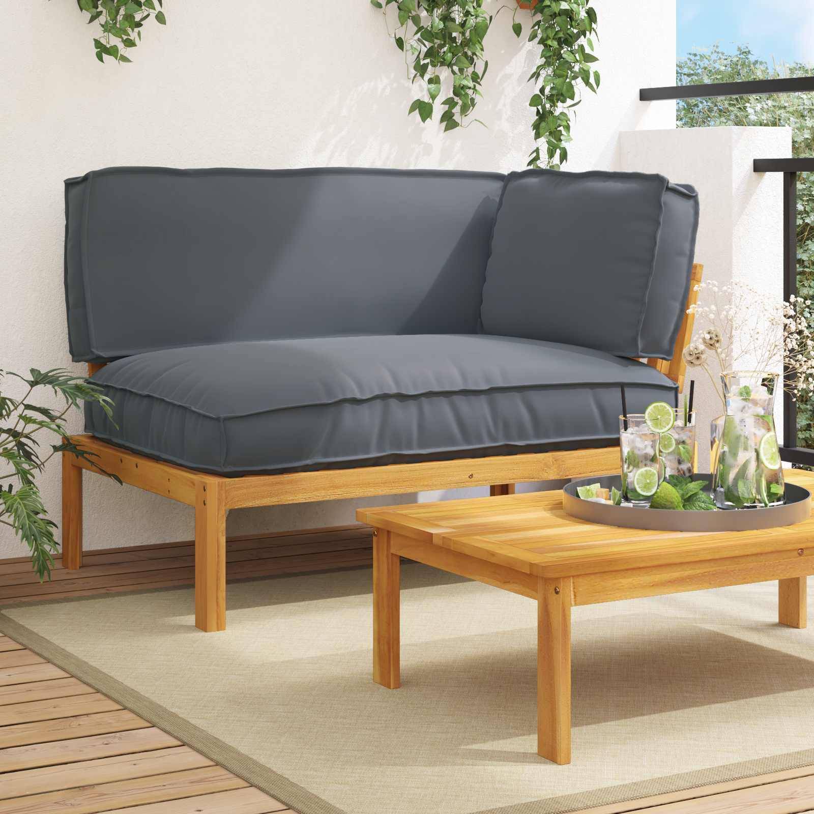 vidaXL Sofa Set Uni Anthrazit 133 x 92 x 69 cm Massivholz Akazie